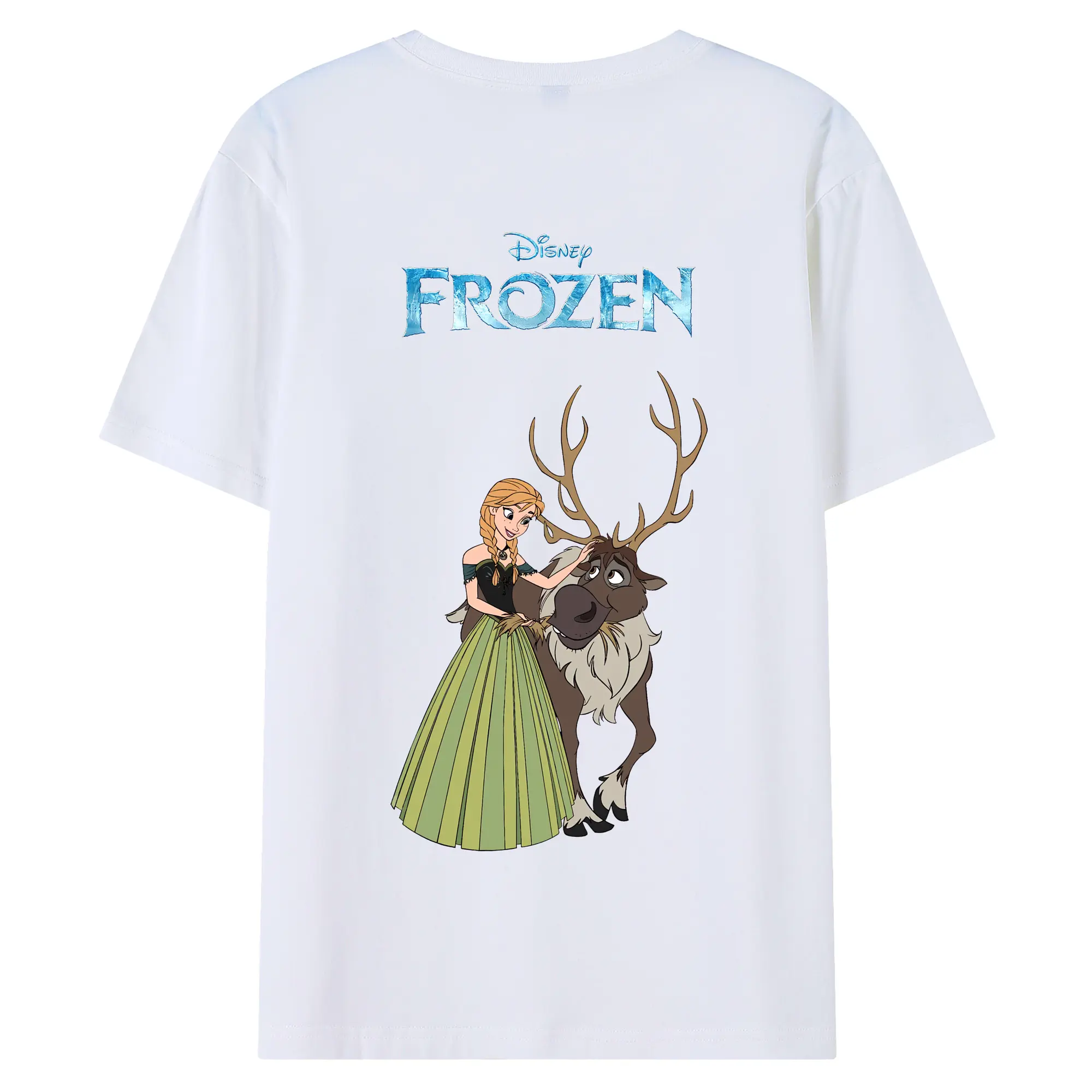 アナと雪の女王(Frozen) グッズ アナ(Anna) - 綿100％ 半袖Tシャツ ・ バックプリント ・ 快適 通気性 ・ 日常使い 散歩 スポーツ用