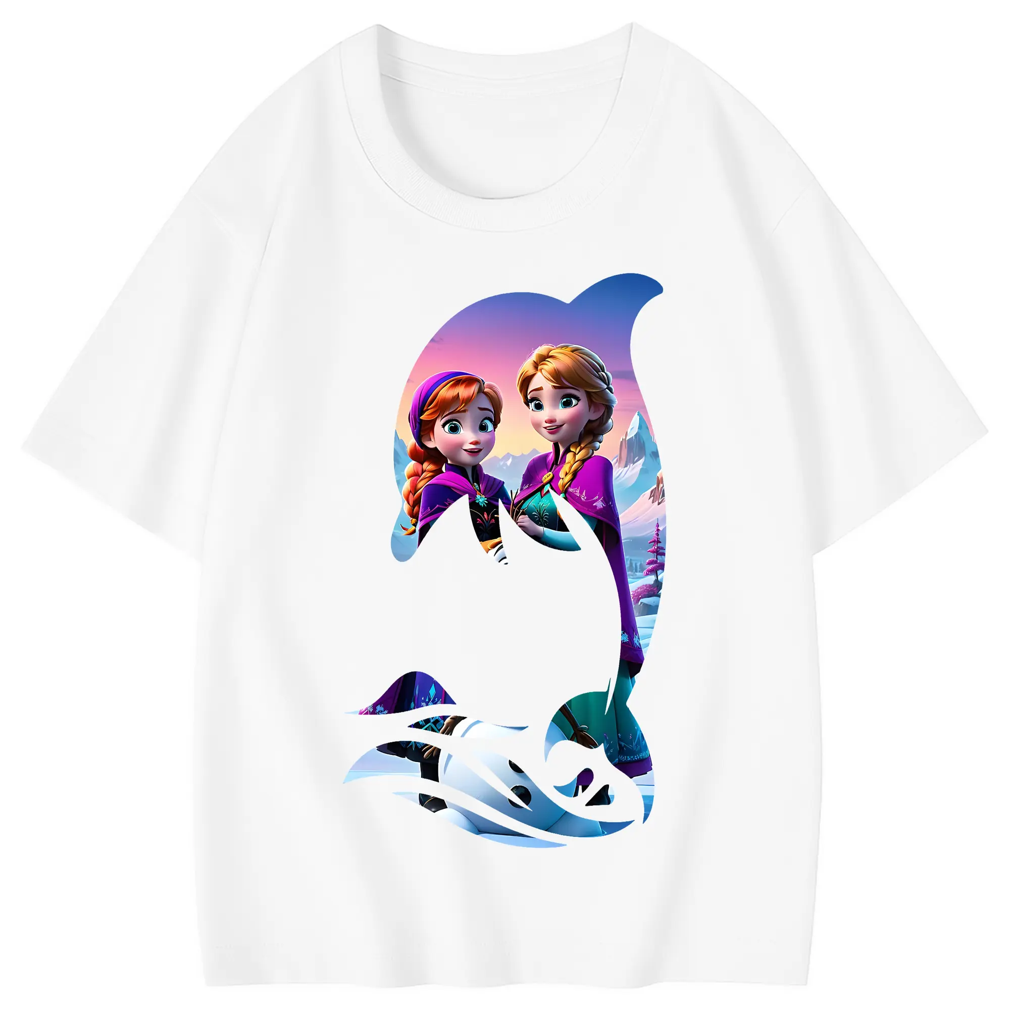 アナと雪の女王(Frozen) グッズ アナ(Anna) - 綿100％ キッズTシャツ ・ フロントプリント ・ 快適 通気性 ・ スポーツ カジュアル 散歩用