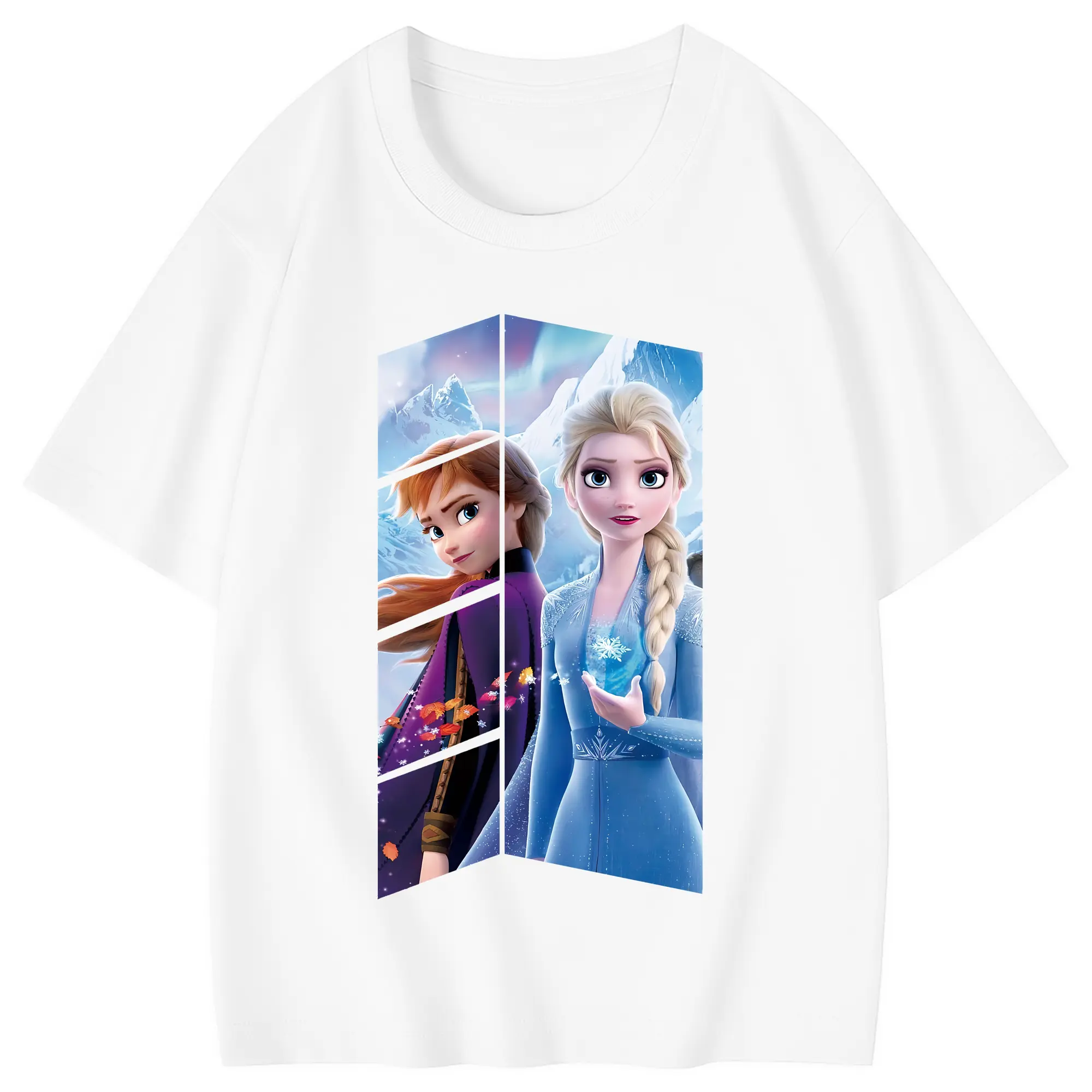 アナと雪の女王(Frozen) グッズ アナ(Anna) - 綿100％ キッズTシャツ ・ フロントプリント ・ 快適 通気性 ・ スポーツ カジュアル 散歩用
