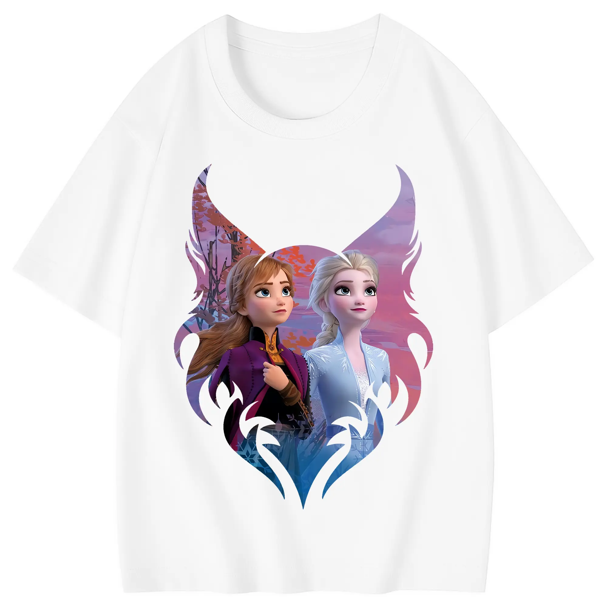 アナと雪の女王(Frozen) グッズ アナ(Anna) - 綿100％ キッズTシャツ ・ フロントプリント ・ 快適 通気性 ・ スポーツ カジュアル 散歩用