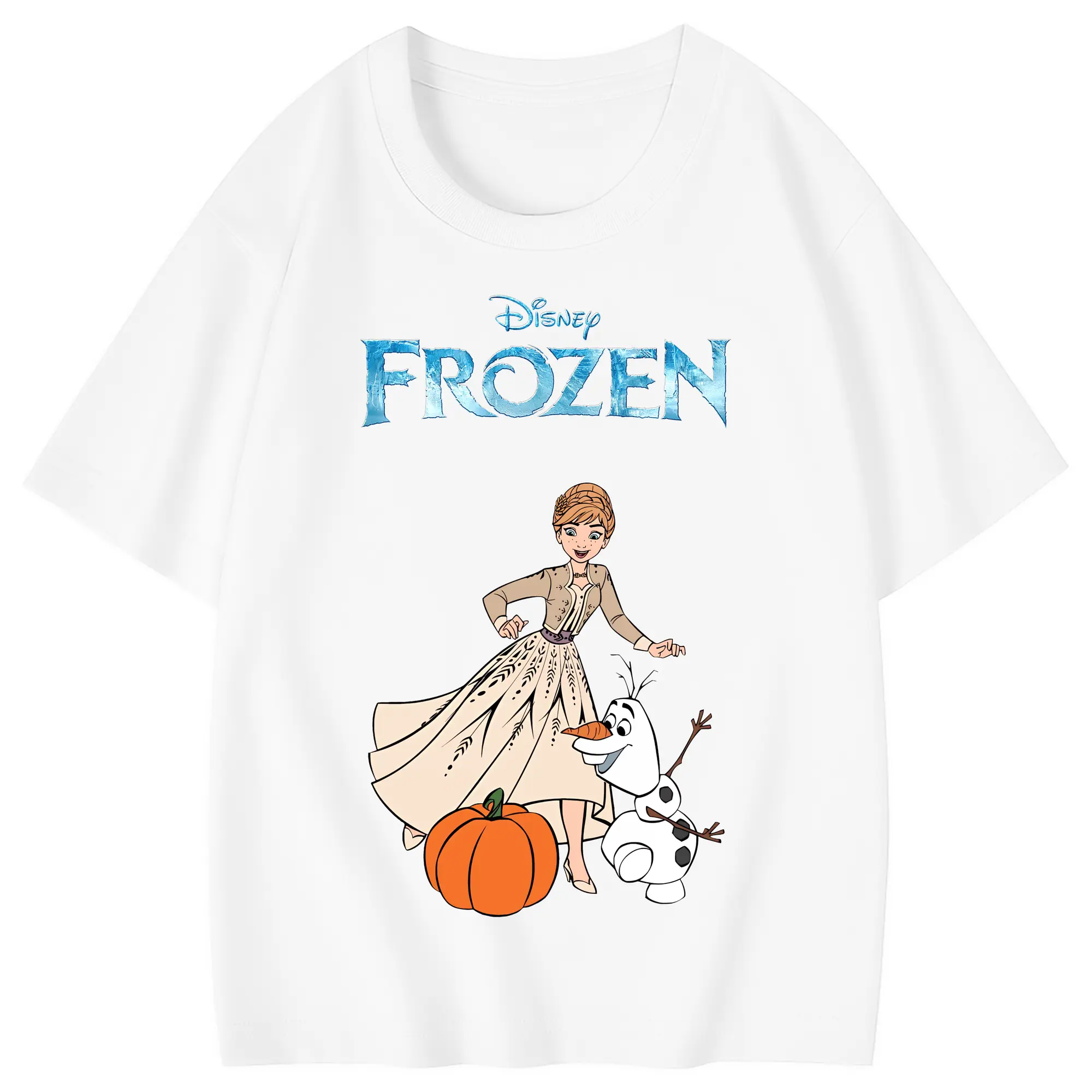 アナと雪の女王(Frozen) グッズ アナ(Anna) - 綿100％ キッズTシャツ ・ フロントプリント ・ 快適 通気性 ・ スポーツ カジュアル 散歩用