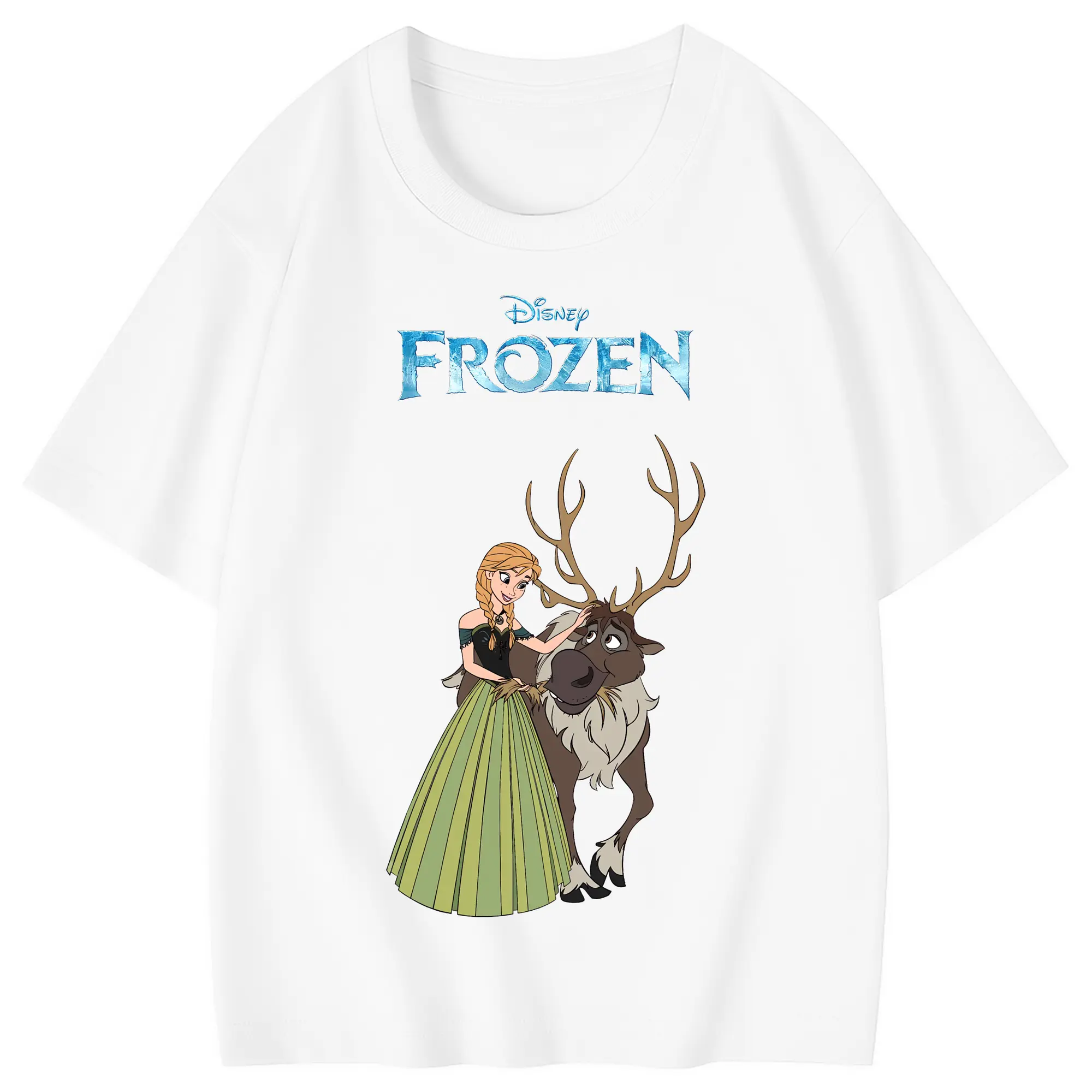 アナと雪の女王(Frozen) グッズ アナ(Anna) - 綿100％ キッズTシャツ ・ フロントプリント ・ 快適 通気性 ・ スポーツ カジュアル 散歩用