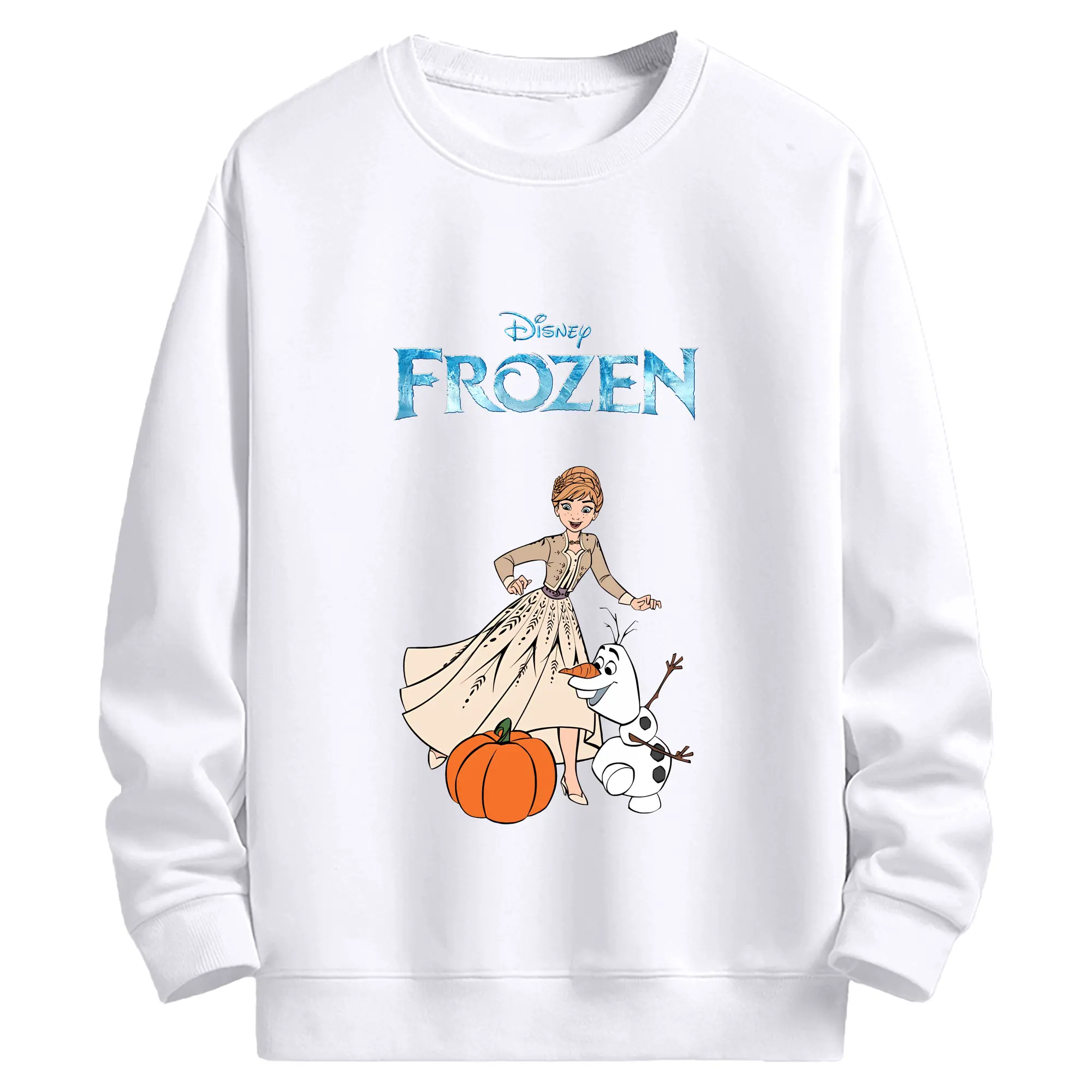 アナと雪の女王(Frozen) グッズ アナ(Anna) - 高品質 クルーネック スウェット ・ コットン59％ ポリエステル41％ ・ ユニセックス 長袖 トレーナー ・ カジュアル デイリー スポーツ 散歩用