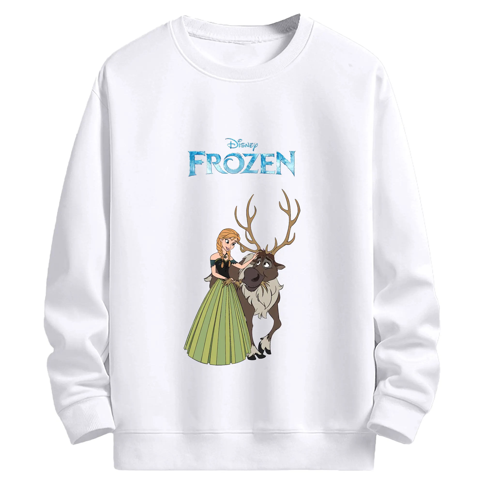 アナと雪の女王(Frozen) グッズ アナ(Anna) - 高品質 クルーネック スウェット ・ コットン59％ ポリエステル41％ ・ ユニセックス 長袖 トレーナー ・ カジュアル デイリー スポーツ 散歩用