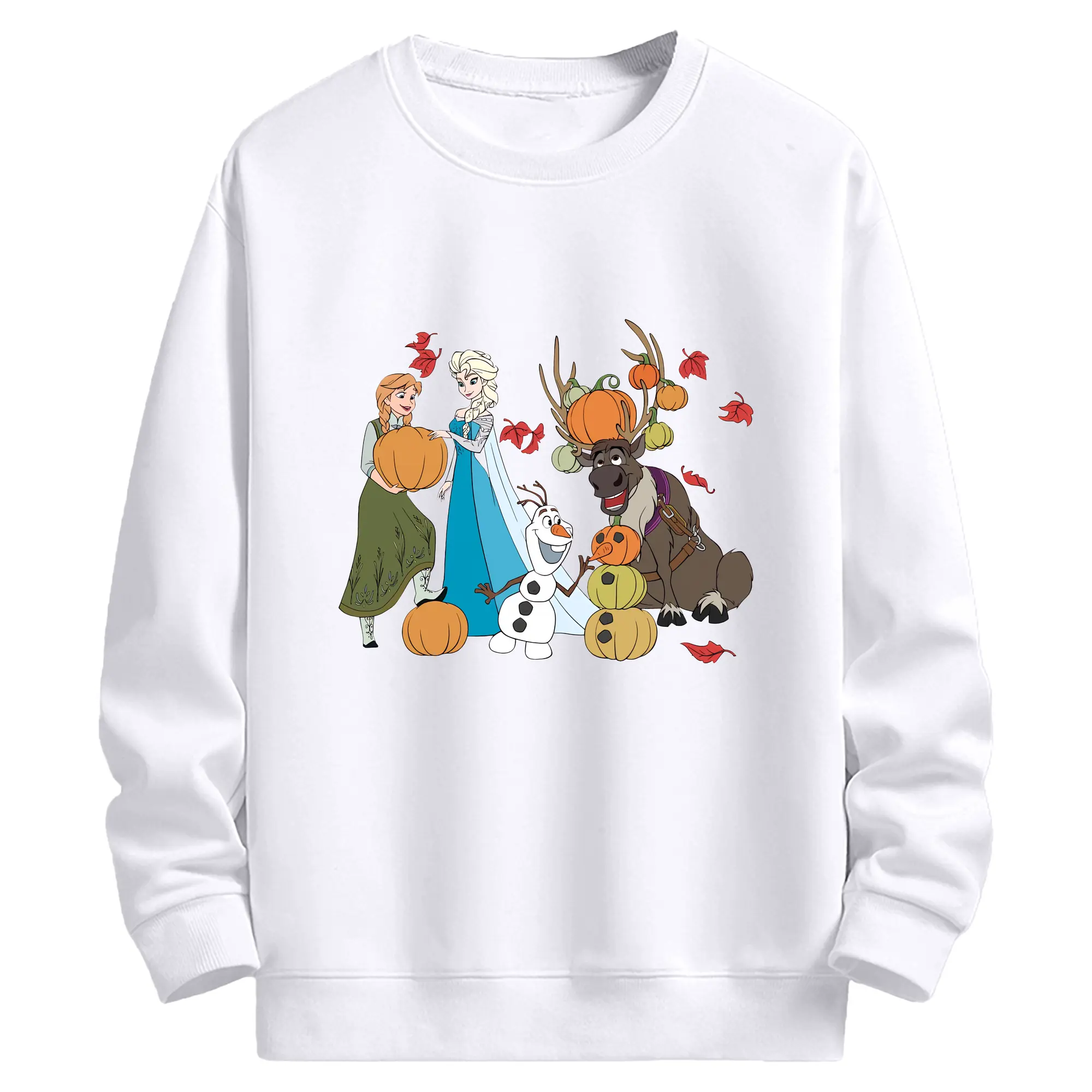 アナと雪の女王(Frozen) グッズ アナ(Anna) - 高品質 クルーネック スウェット ・ コットン59％ ポリエステル41％ ・ ユニセックス 長袖 トレーナー ・ カジュアル デイリー スポーツ 散歩用