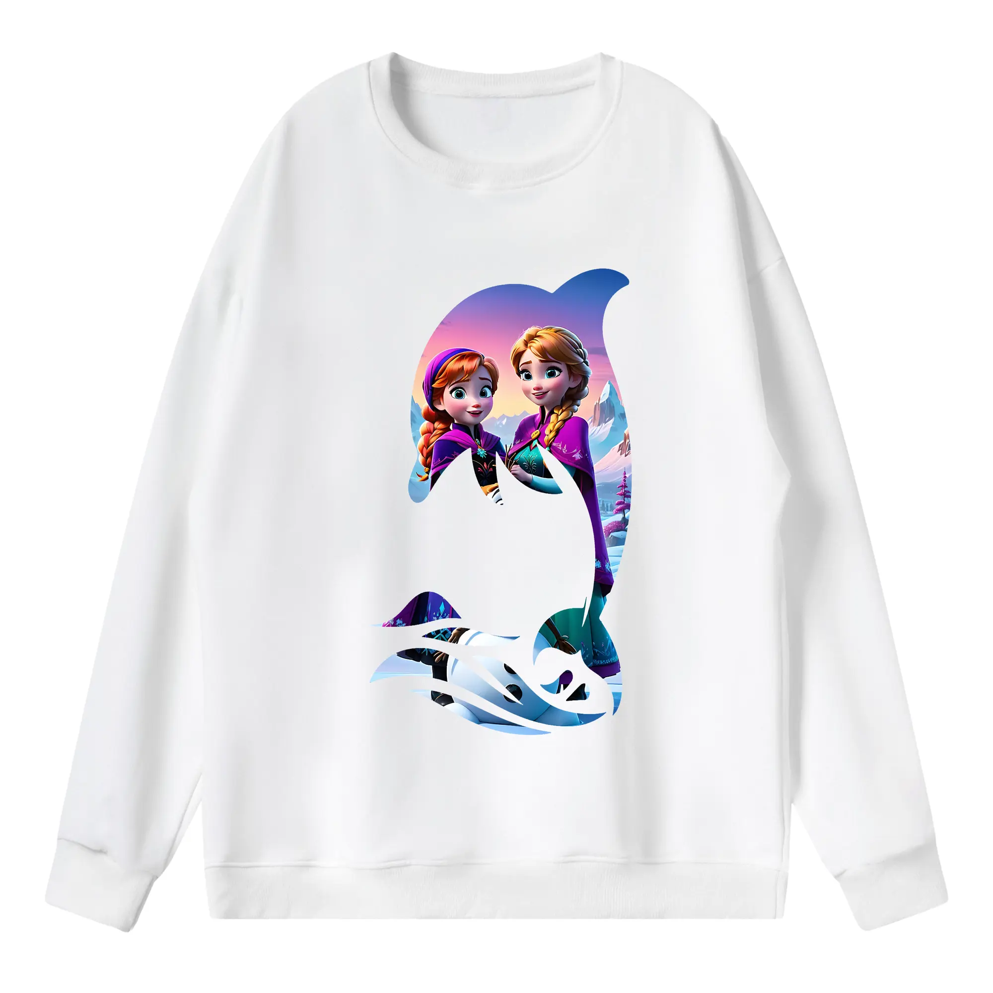 アナと雪の女王(Frozen) グッズ アナ(Anna) - 薄手 クルーネック スウェット 裏毛260g · ポリエステル 春秋向け カジュアル 男女兼用 · トレーナー デイリー スポーツ 散歩に最適