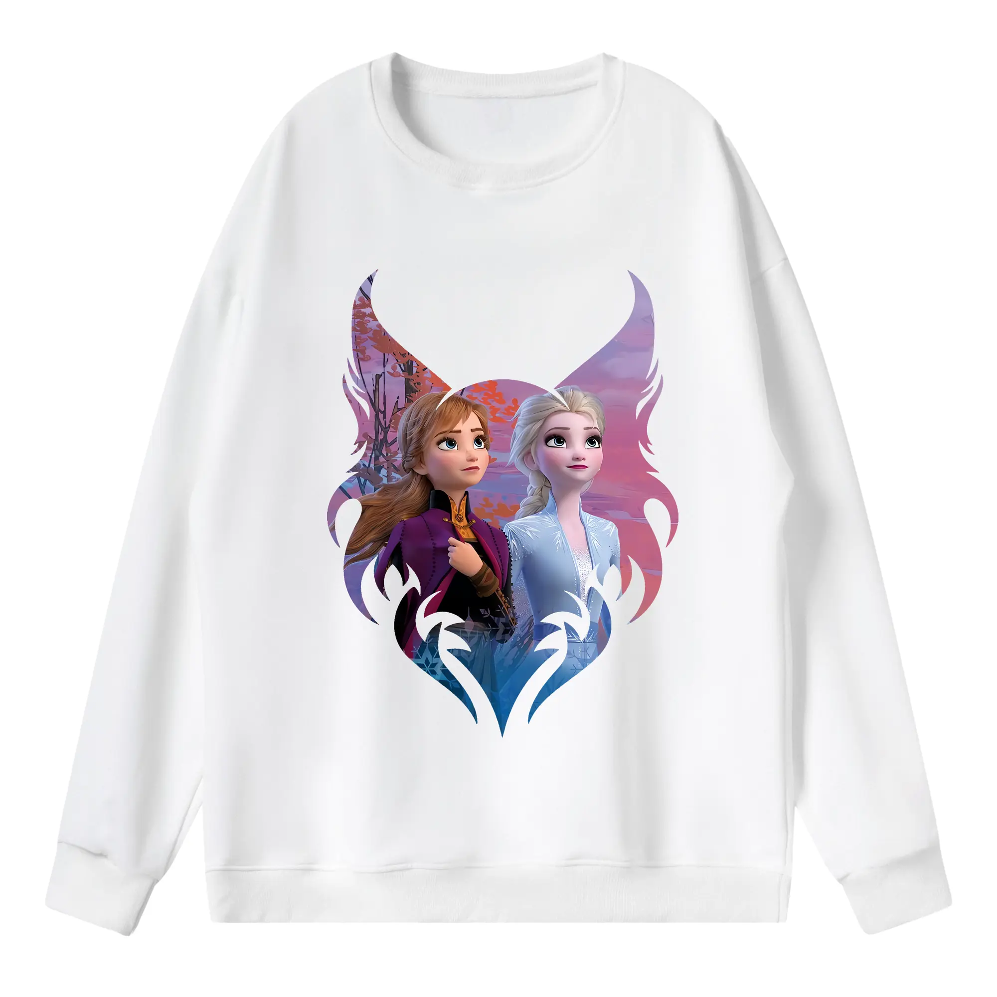 アナと雪の女王(Frozen) グッズ アナ(Anna) - 薄手 クルーネック スウェット 裏毛260g · ポリエステル 春秋向け カジュアル 男女兼用 · トレーナー デイリー スポーツ 散歩に最適