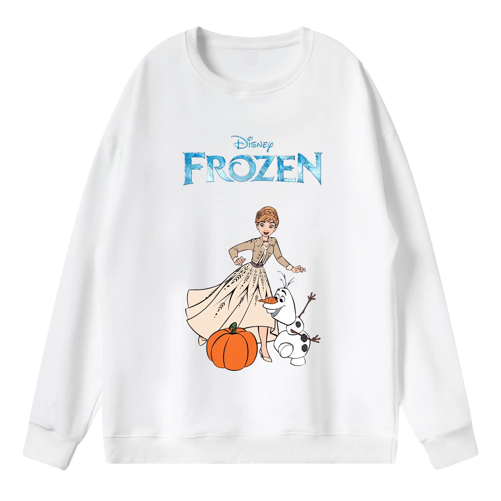 アナと雪の女王(Frozen) グッズ アナ(Anna) - 薄手 クルーネック スウェット 裏毛260g · ポリエステル 春秋向け カジュアル 男女兼用 · トレーナー デイリー スポーツ 散歩に最適