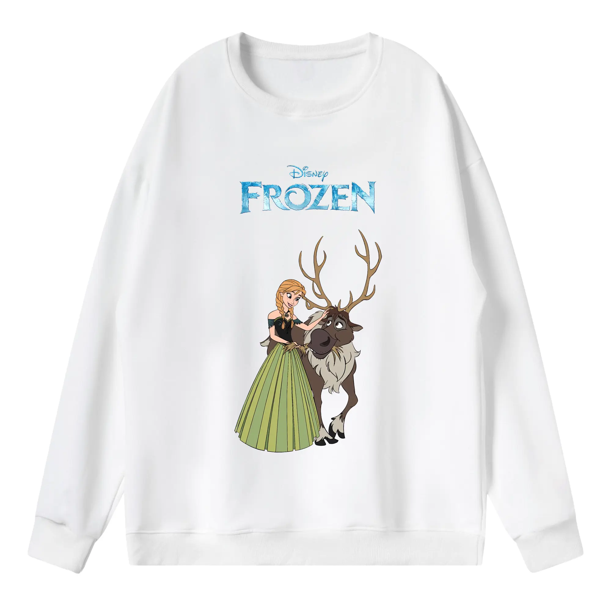アナと雪の女王(Frozen) グッズ アナ(Anna) - 薄手 クルーネック スウェット 裏毛260g · ポリエステル 春秋向け カジュアル 男女兼用 · トレーナー デイリー スポーツ 散歩に最適