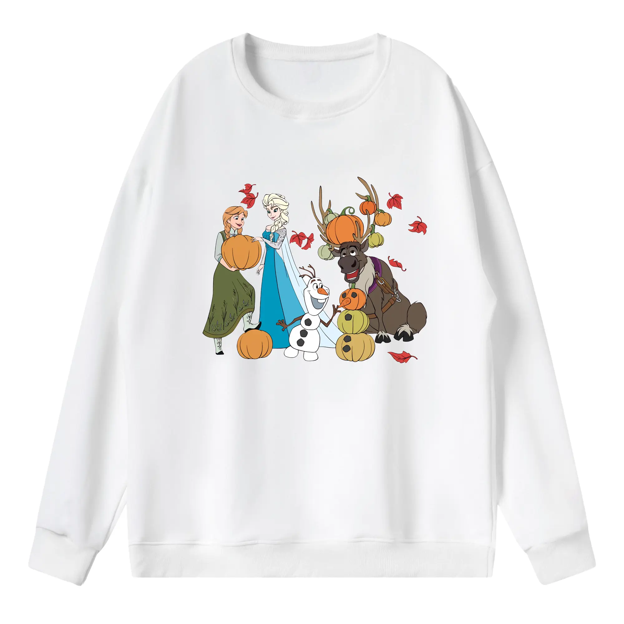 アナと雪の女王(Frozen) グッズ アナ(Anna) - 薄手 クルーネック スウェット 裏毛260g · ポリエステル 春秋向け カジュアル 男女兼用 · トレーナー デイリー スポーツ 散歩に最適