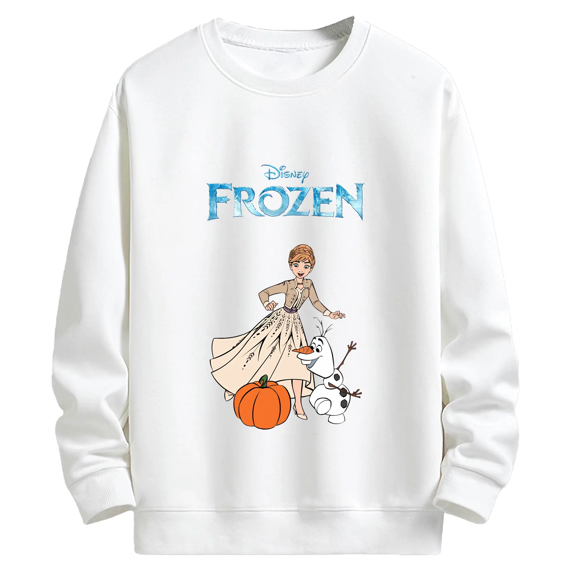 アナと雪の女王(Frozen) グッズ アナ(Anna) - キッズ クルーネックスウェットシャツ ・ フロントプリント ・ 綿80％ ポリエステル20％ ・ 快適 通学 スポーツ 日常使い お散歩用