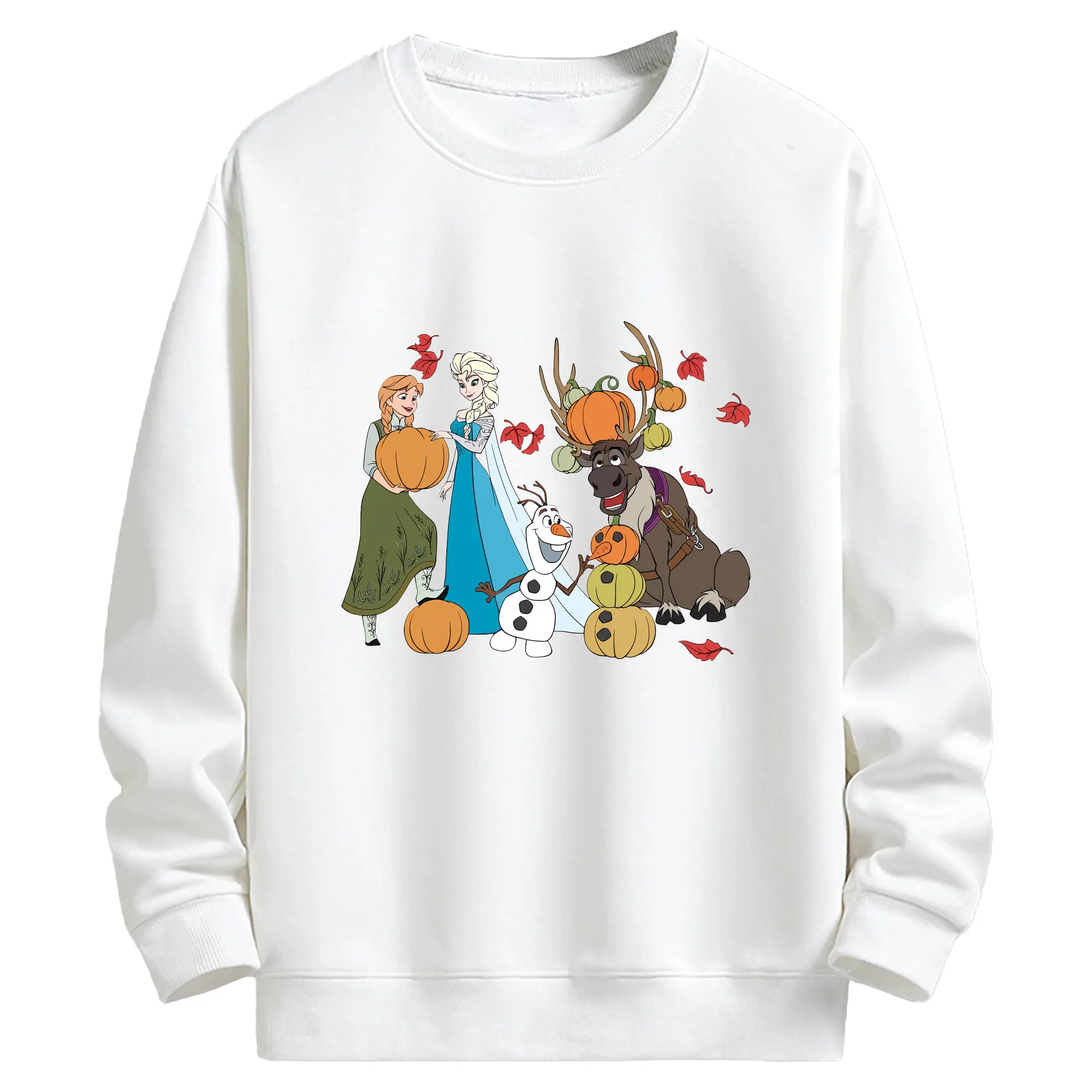 アナと雪の女王(Frozen) グッズ アナ(Anna) - キッズ クルーネックスウェットシャツ ・ フロントプリント ・ 綿80％ ポリエステル20％ ・ 快適 通学 スポーツ 日常使い お散歩用