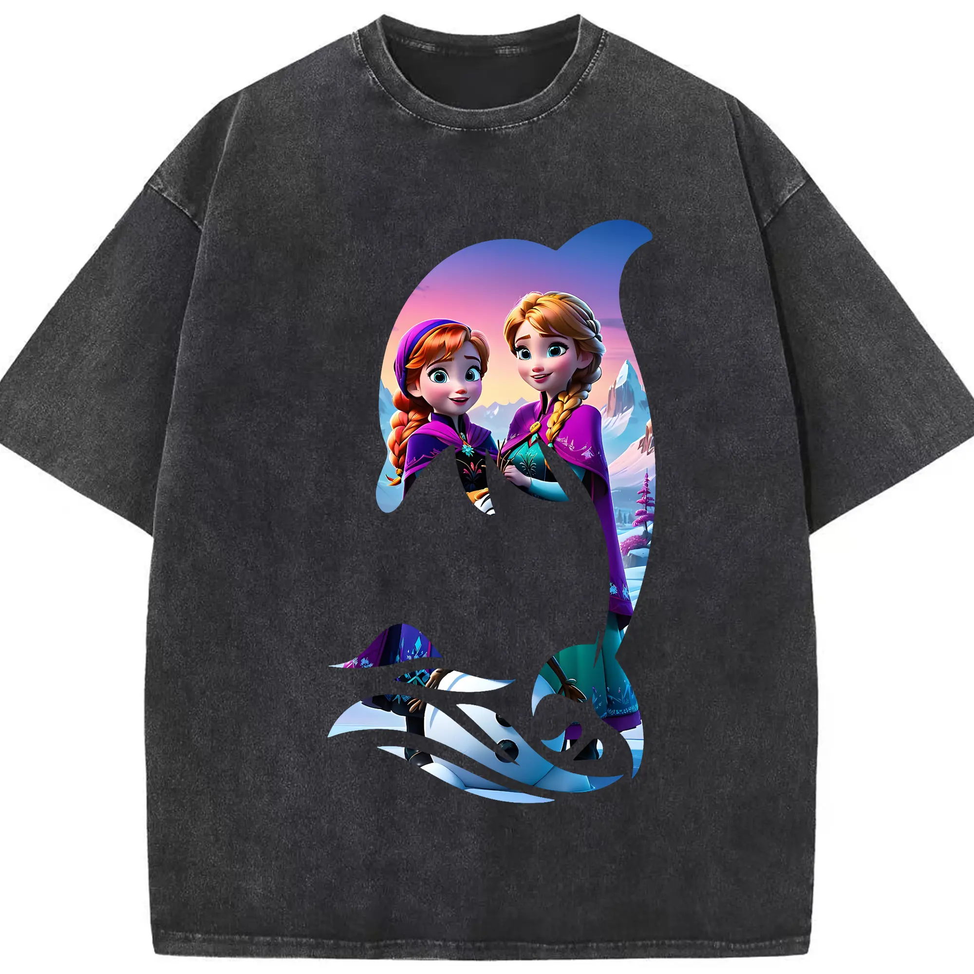 アナと雪の女王(Frozen) グッズ アナ(Anna) - 綿100％ ヴィンテージ風 半袖Tシャツ ・ フロントプリント ・ 柔らか肌触り ・ 通気性 快適 ・ スポーツ カジュアル 外出用