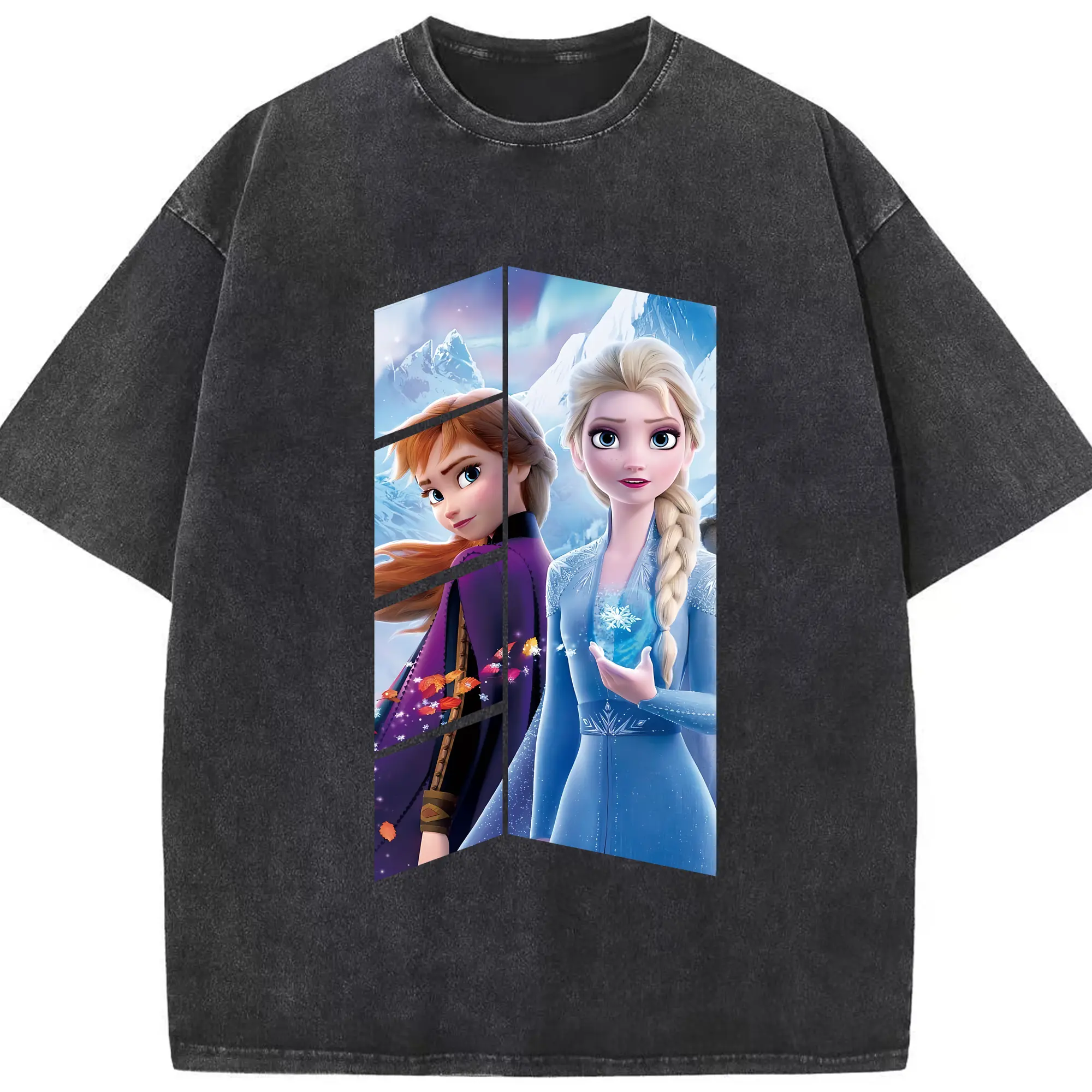 アナと雪の女王(Frozen) グッズ アナ(Anna) - 綿100％ ヴィンテージ風 半袖Tシャツ ・ フロントプリント ・ 柔らか肌触り ・ 通気性 快適 ・ スポーツ カジュアル 外出用