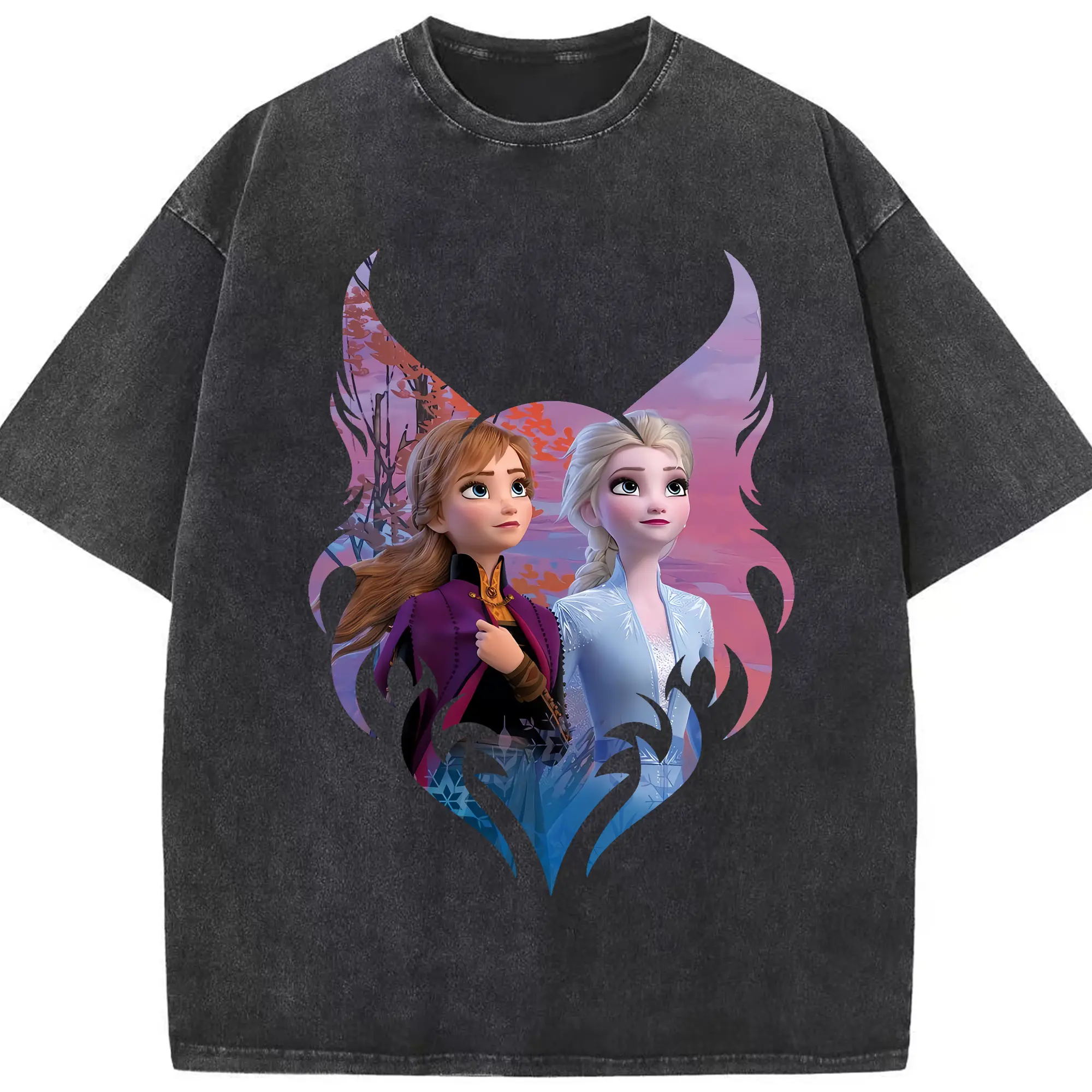 アナと雪の女王(Frozen) グッズ アナ(Anna) - 綿100％ ヴィンテージ風 半袖Tシャツ ・ フロントプリント ・ 柔らか肌触り ・ 通気性 快適 ・ スポーツ カジュアル 外出用