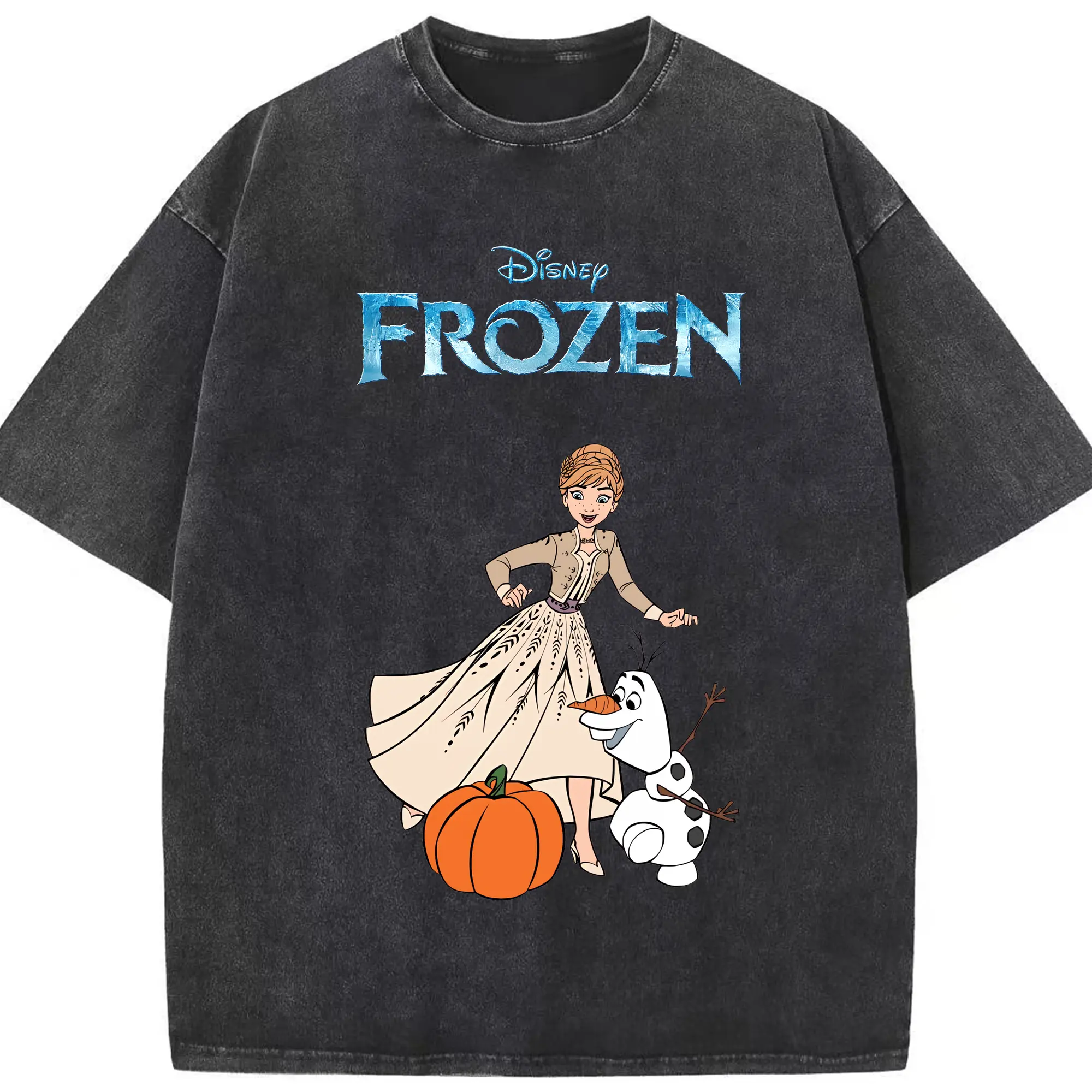 アナと雪の女王(Frozen) グッズ アナ(Anna) - 綿100％ ヴィンテージ風 半袖Tシャツ ・ フロントプリント ・ 柔らか肌触り ・ 通気性 快適 ・ スポーツ カジュアル 外出用