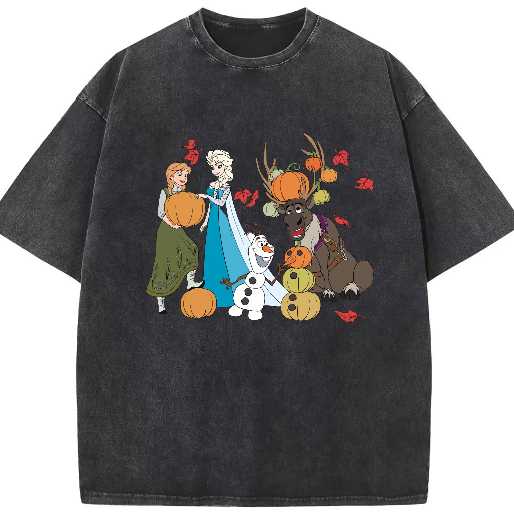 アナと雪の女王(Frozen) グッズ アナ(Anna) - 綿100％ ヴィンテージ風 半袖Tシャツ ・ フロントプリント ・ 柔らか肌触り ・ 通気性 快適 ・ スポーツ カジュアル 外出用
