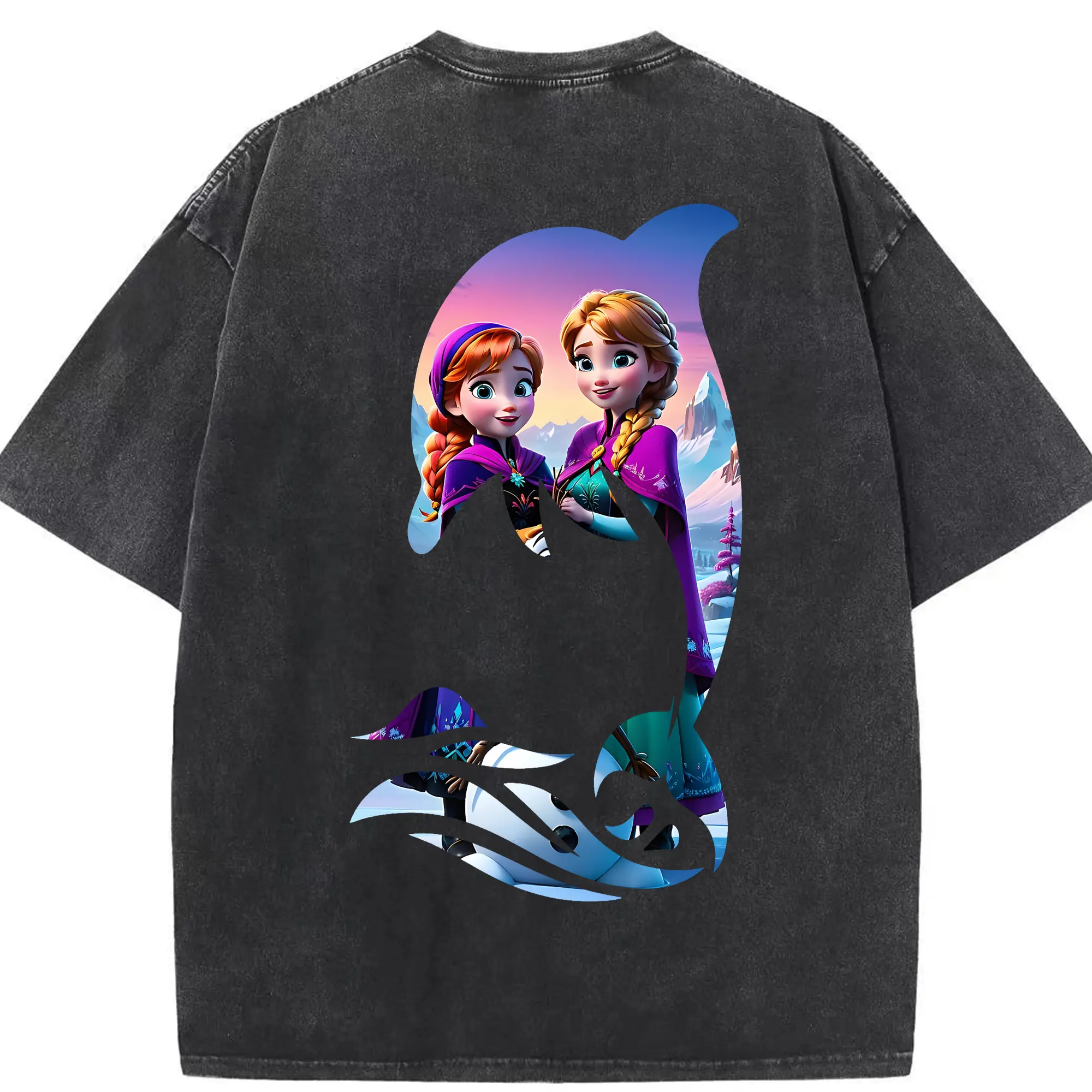 アナと雪の女王(Frozen) グッズ アナ(Anna) - 綿100％ ヴィンテージ風 半袖Tシャツ ・ 背面プリント ・ 柔らか肌触り ・ 通気性 快適 ・ スポーツ カジュアル 外出用