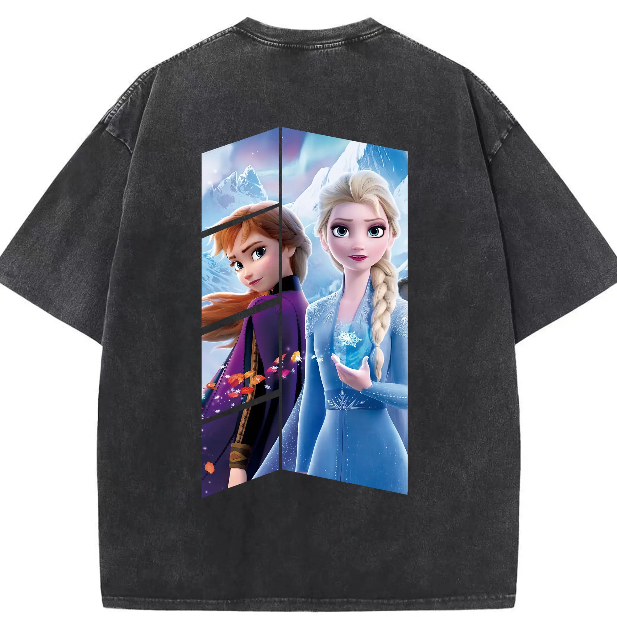 アナと雪の女王(Frozen) グッズ アナ(Anna) - 綿100％ ヴィンテージ風 半袖Tシャツ ・ 背面プリント ・ 柔らか肌触り ・ 通気性 快適 ・ スポーツ カジュアル 外出用
