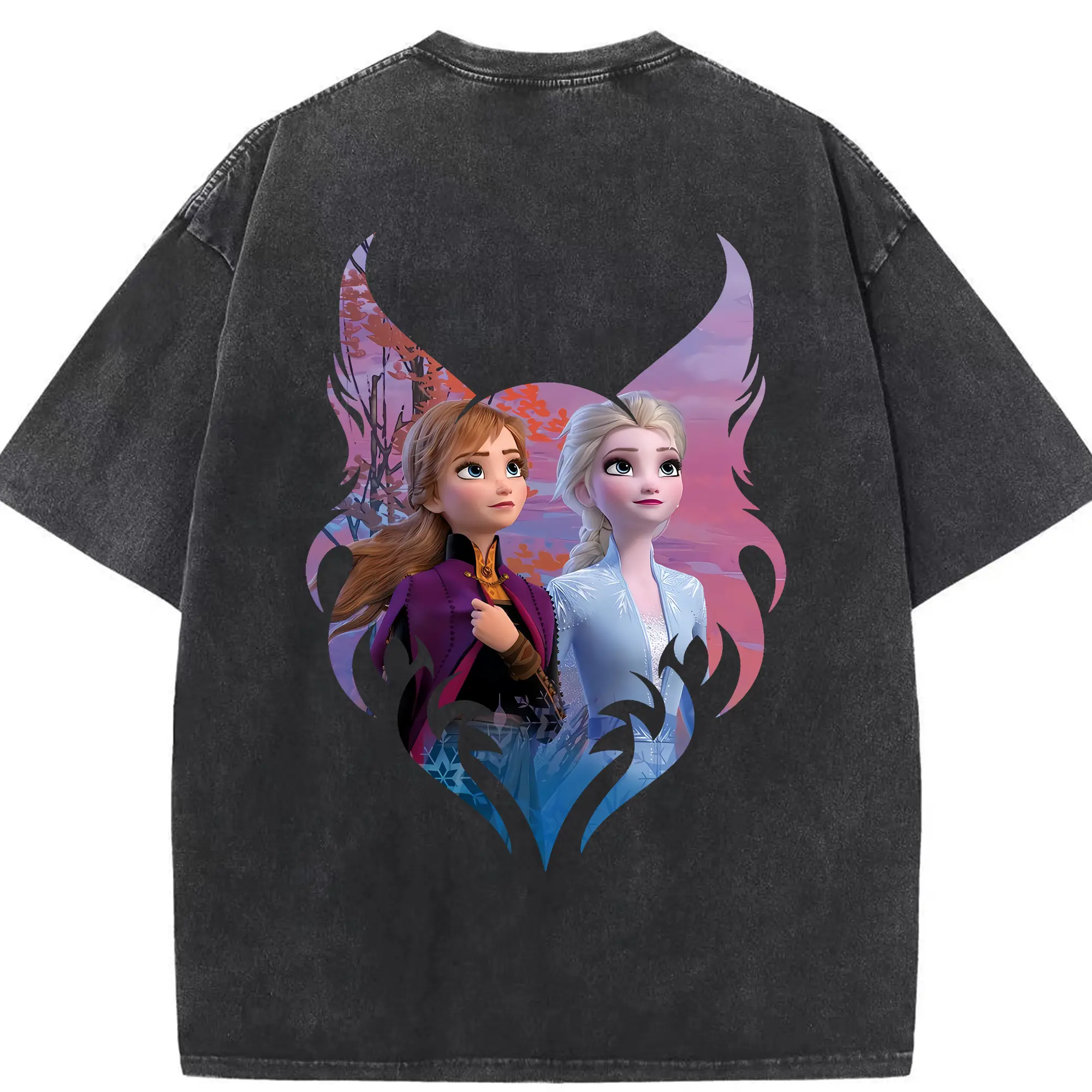 アナと雪の女王(Frozen) グッズ アナ(Anna) - 綿100％ ヴィンテージ風 半袖Tシャツ ・ 背面プリント ・ 柔らか肌触り ・ 通気性 快適 ・ スポーツ カジュアル 外出用
