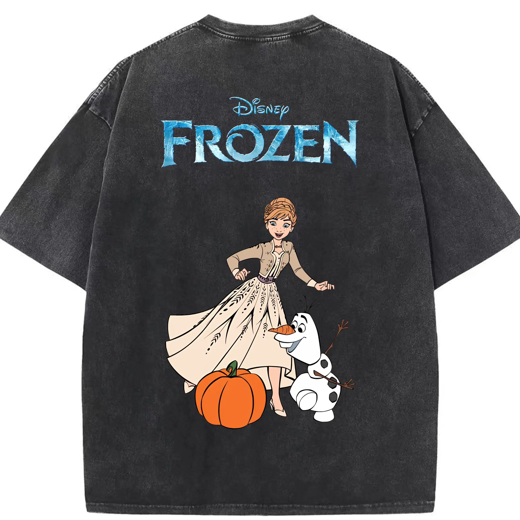 アナと雪の女王(Frozen) グッズ アナ(Anna) - 綿100％ ヴィンテージ風 半袖Tシャツ ・ 背面プリント ・ 柔らか肌触り ・ 通気性 快適 ・ スポーツ カジュアル 外出用