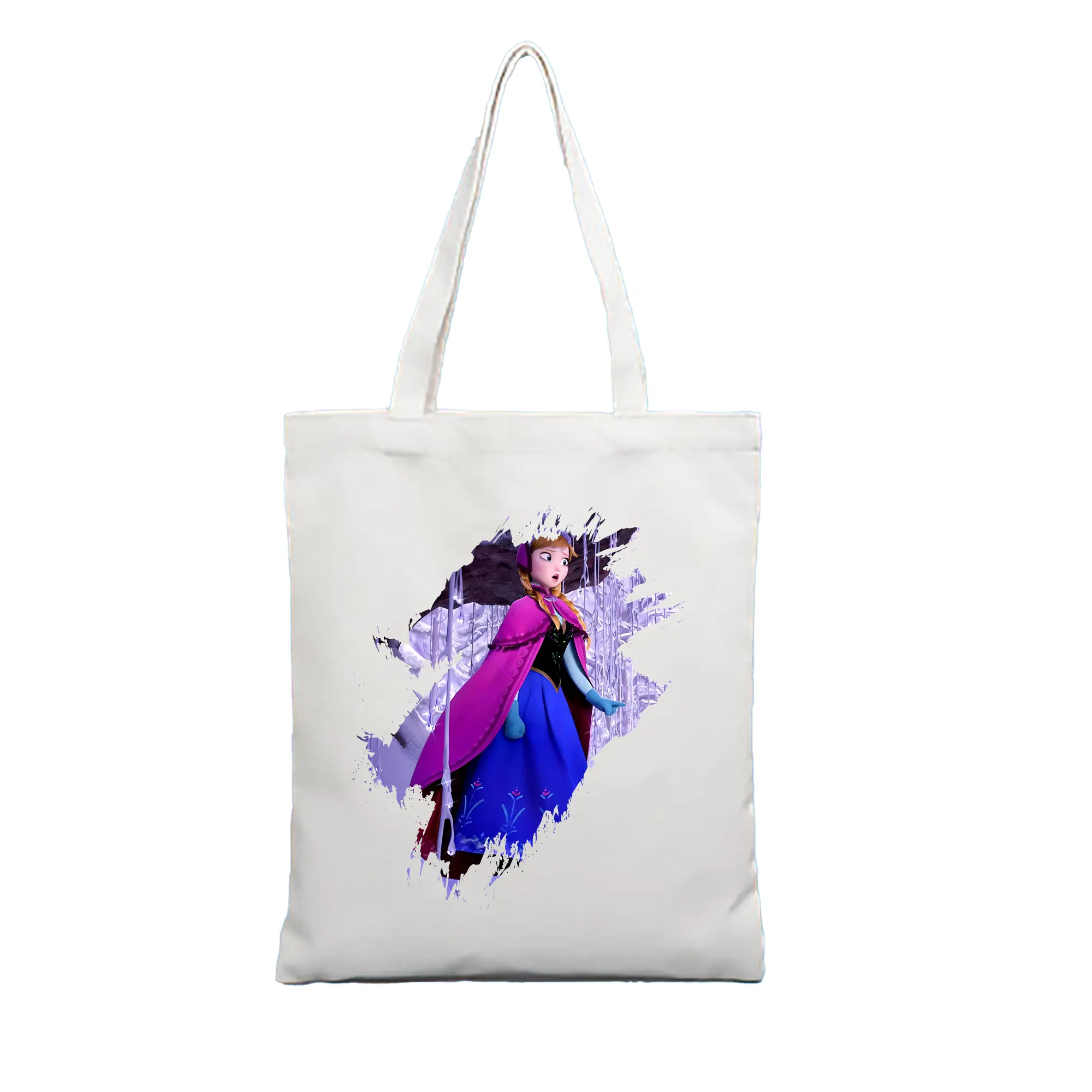 アナと雪の女王(Frozen) グッズ アナ(Anna) - 縦型キャンバス手提げバッグ（トートバッグ） ・ キャンバス素材 ・ ショッピング用 ・ 軽量 丈夫 お手入れ簡単