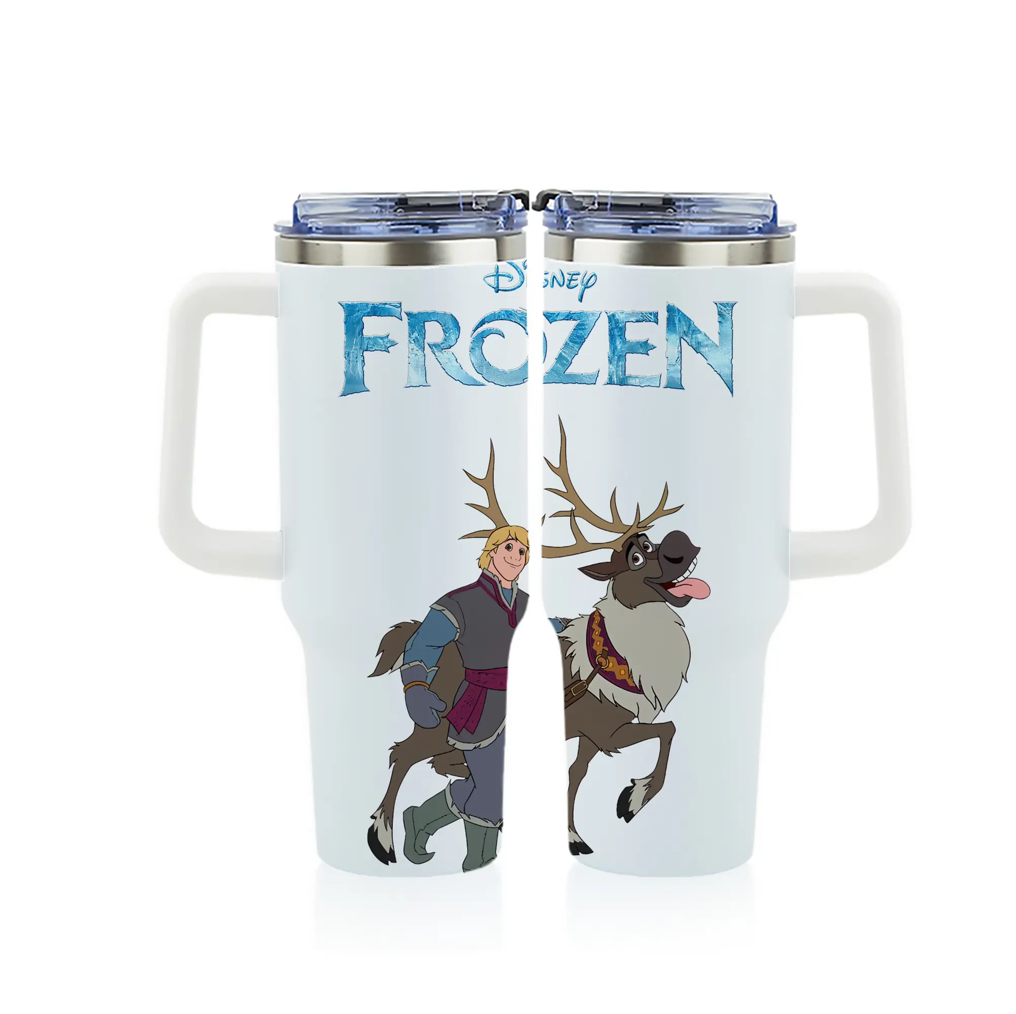 アナと雪の女王(Frozen) グッズ クリストフ(Kristoff) - 1200mL フルプリント車用タンブラー ・ 304ステンレス 内側 ・ 201ステンレス 外側 ・ 保温 保冷 ・ 通勤 ドライブ アウトドア用