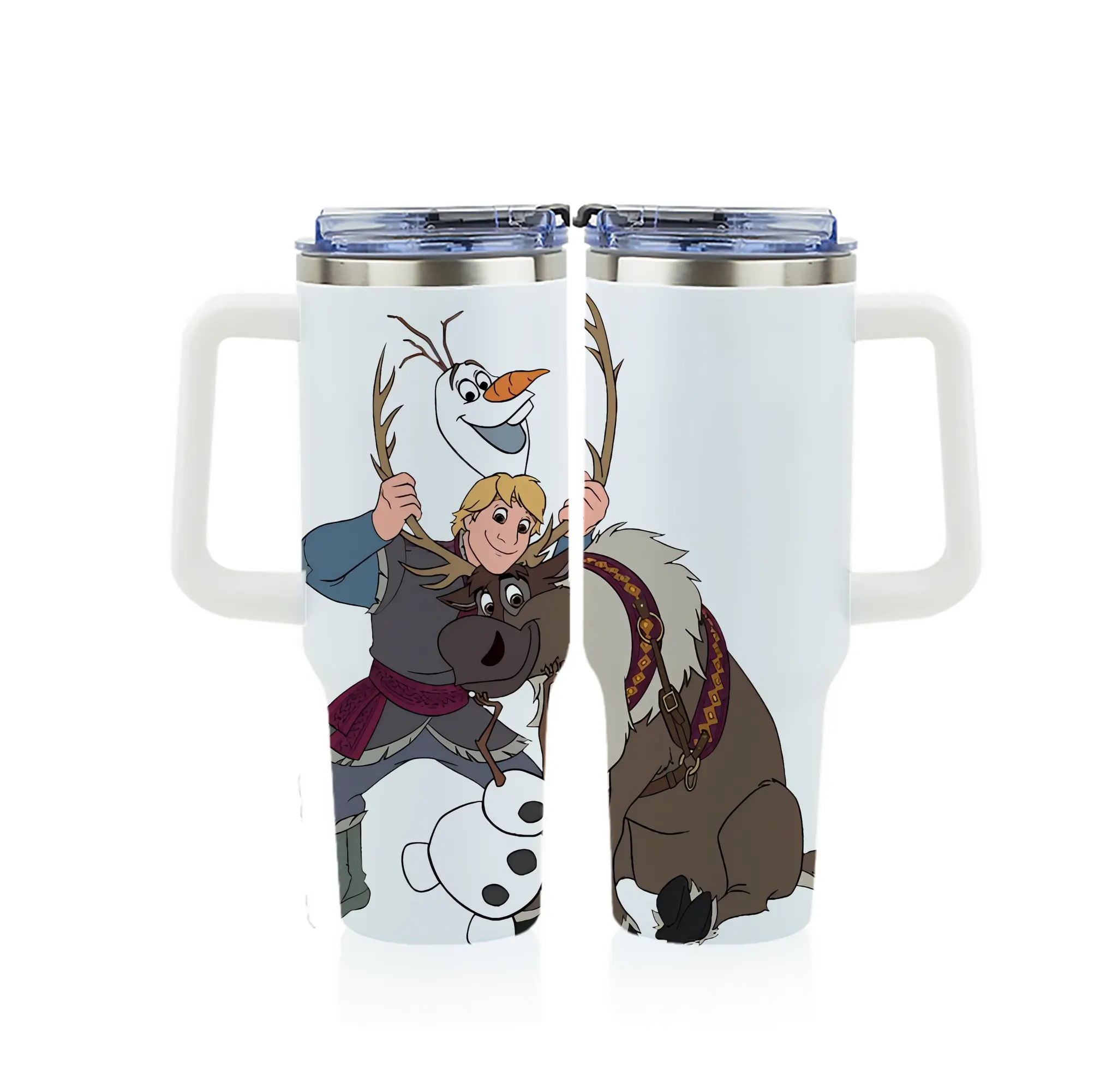 アナと雪の女王(Frozen) グッズ クリストフ(Kristoff) - 1200mL フルプリント車用タンブラー ・ 304ステンレス 内側 ・ 201ステンレス 外側 ・ 保温 保冷 ・ 通勤 ドライブ アウトドア用