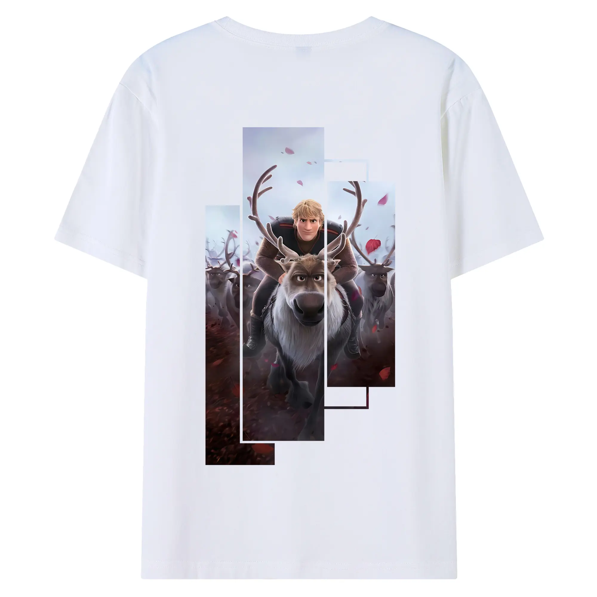 アナと雪の女王(Frozen) グッズ クリストフ(Kristoff) - 綿100％ 半袖Tシャツ ・ バックプリント ・ 快適 通気性 ・ 日常使い 散歩 スポーツ用