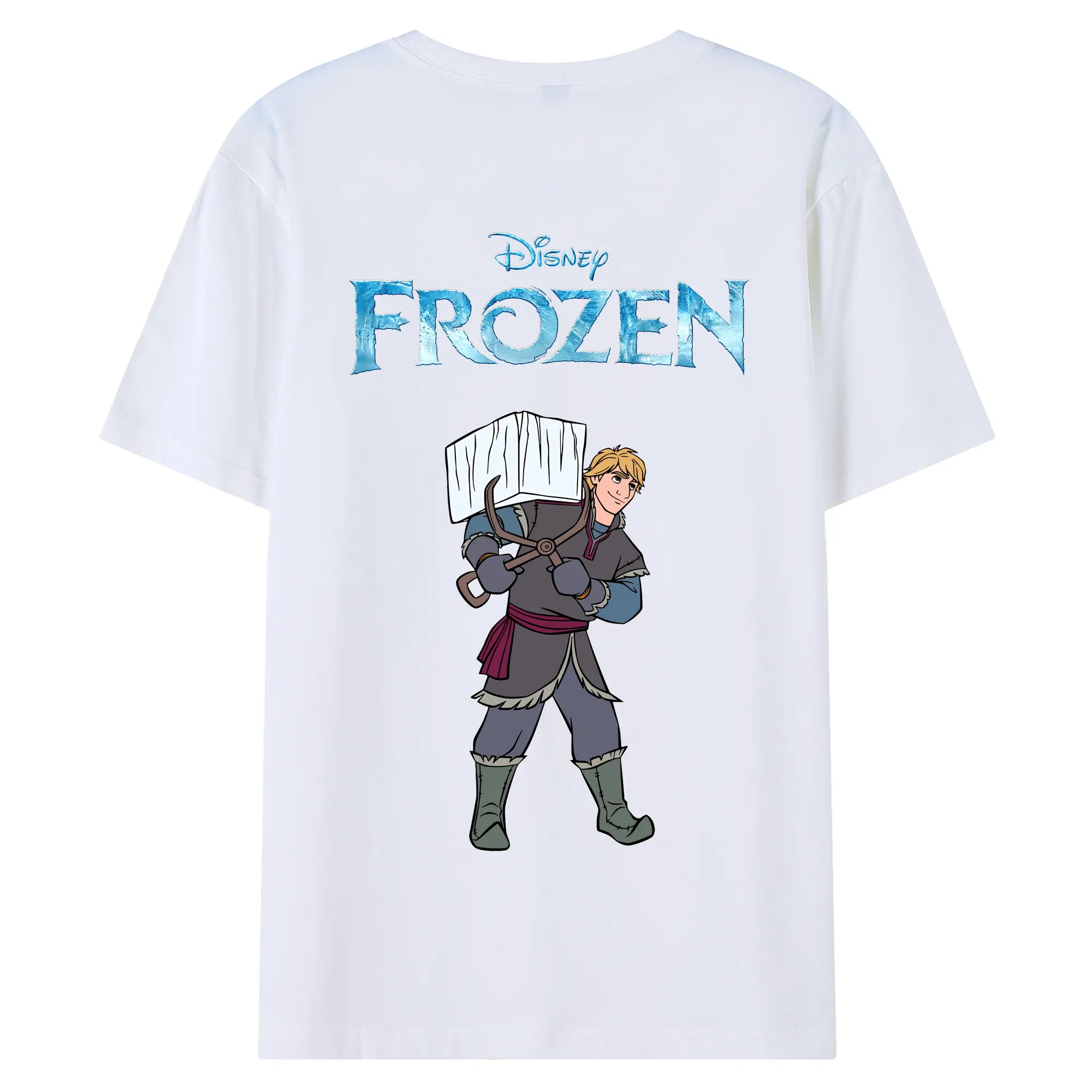 アナと雪の女王(Frozen) グッズ クリストフ(Kristoff) - 綿100％ 半袖Tシャツ ・ バックプリント ・ 快適 通気性 ・ 日常使い 散歩 スポーツ用