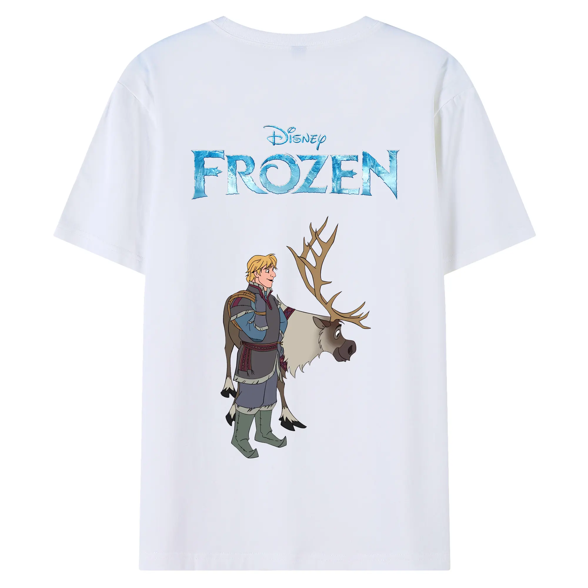 アナと雪の女王(Frozen) グッズ クリストフ(Kristoff) - 綿100％ 半袖Tシャツ ・ バックプリント ・ 快適 通気性 ・ 日常使い 散歩 スポーツ用