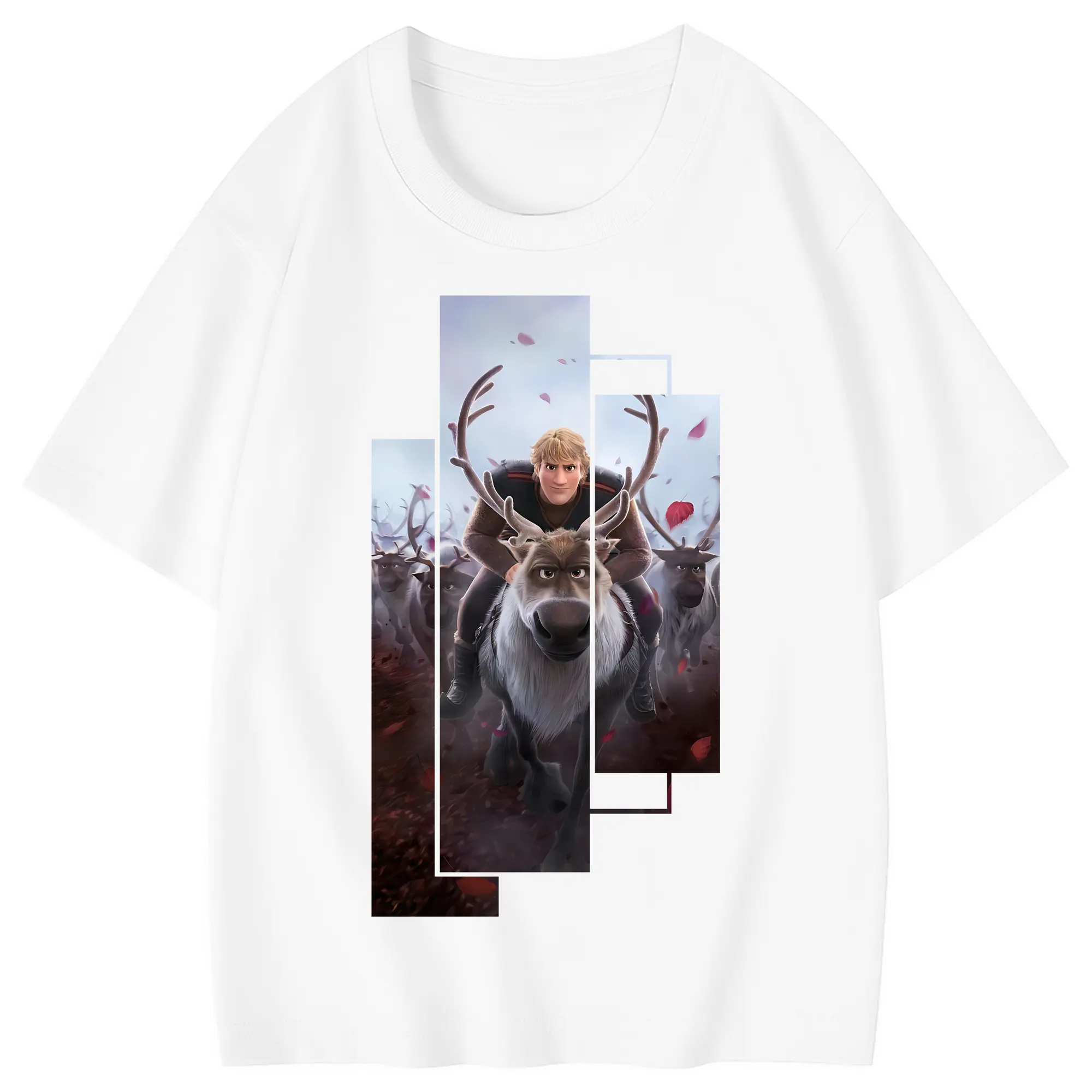 アナと雪の女王(Frozen) グッズ クリストフ(Kristoff) - 綿100％ キッズTシャツ ・ フロントプリント ・ 快適 通気性 ・ スポーツ カジュアル 散歩用