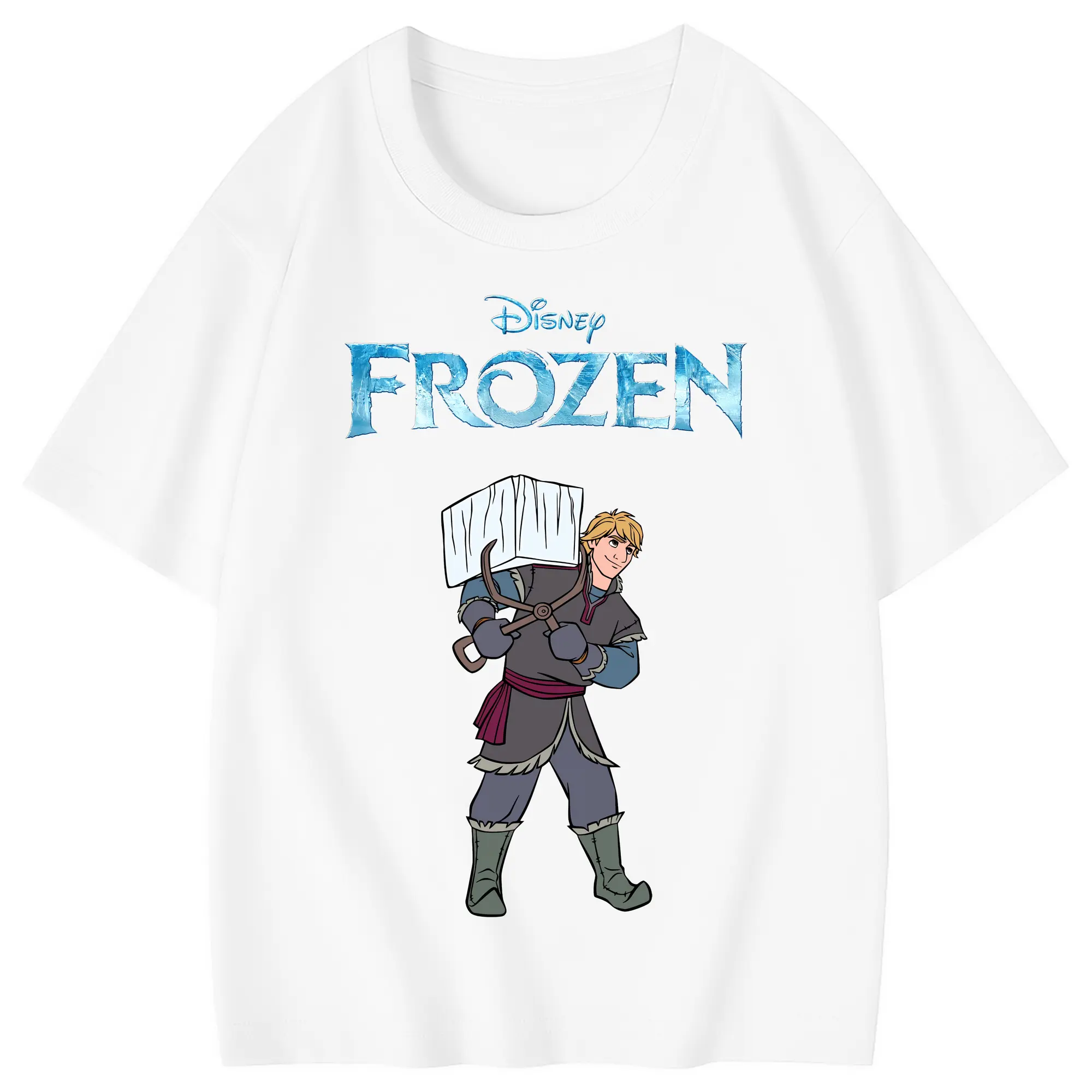 アナと雪の女王(Frozen) グッズ クリストフ(Kristoff) - 綿100％ キッズTシャツ ・ フロントプリント ・ 快適 通気性 ・ スポーツ カジュアル 散歩用