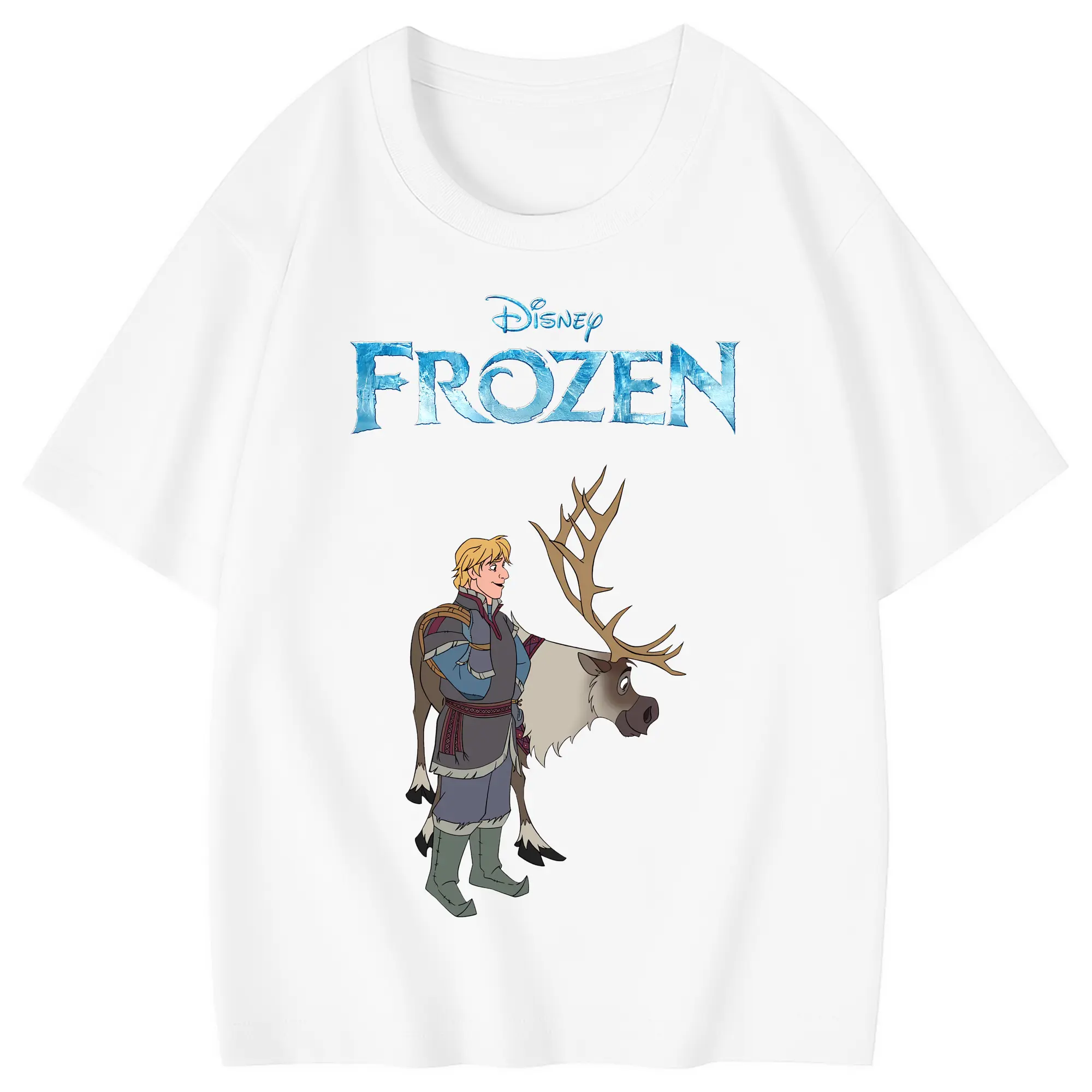 アナと雪の女王(Frozen) グッズ クリストフ(Kristoff) - 綿100％ キッズTシャツ ・ フロントプリント ・ 快適 通気性 ・ スポーツ カジュアル 散歩用