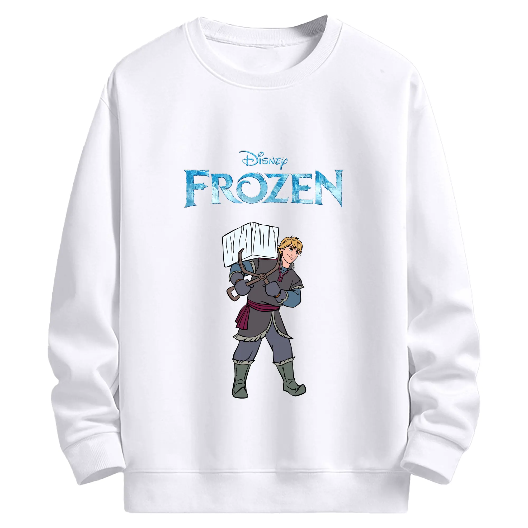 アナと雪の女王(Frozen) グッズ クリストフ(Kristoff) - 高品質 クルーネック スウェット ・ コットン59％ ポリエステル41％ ・ ユニセックス 長袖 トレーナー ・ カジュアル デイリー スポーツ 散歩用