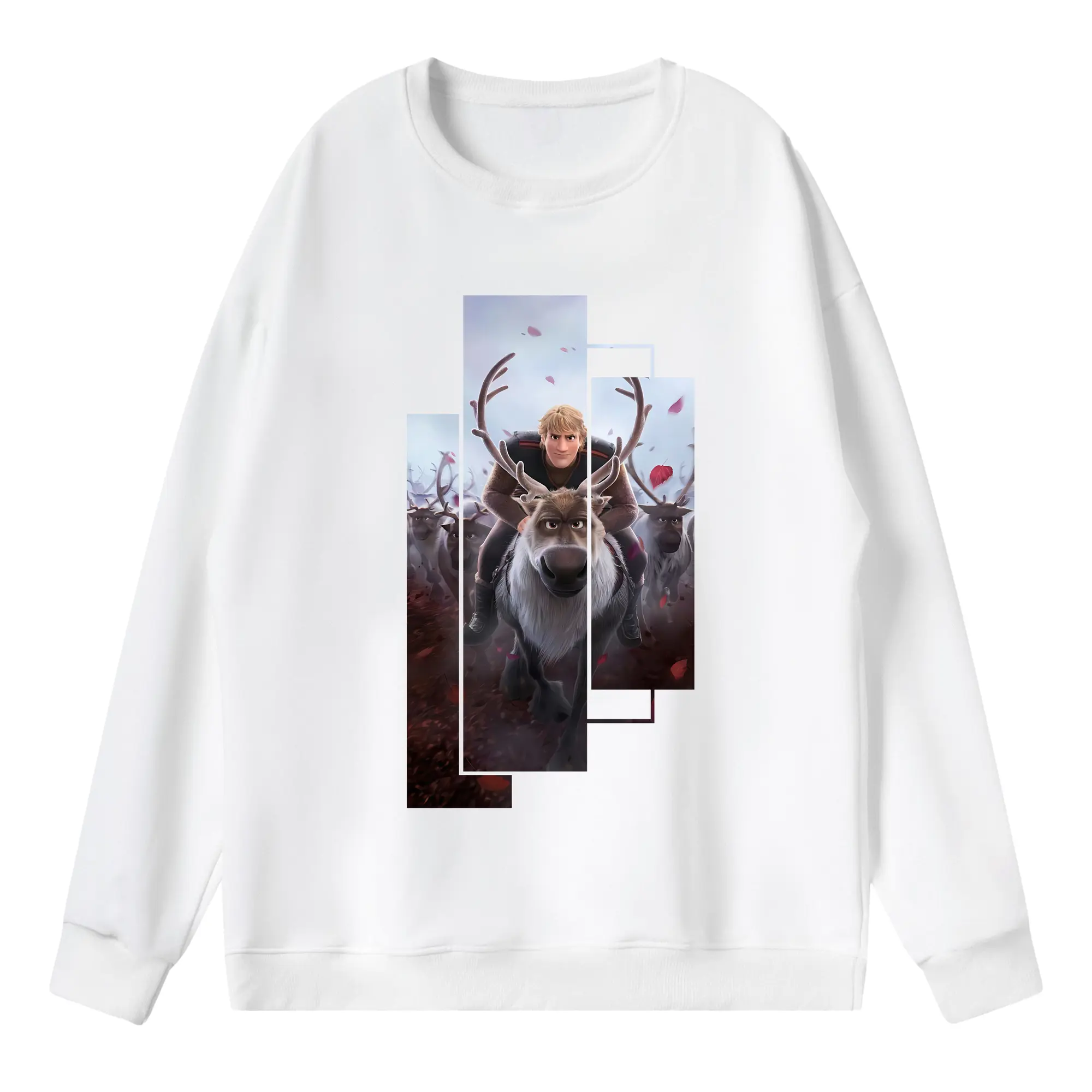 アナと雪の女王(Frozen) グッズ クリストフ(Kristoff) - 薄手 クルーネック スウェット 裏毛260g · ポリエステル 春秋向け カジュアル 男女兼用 · トレーナー デイリー スポーツ 散歩に最適