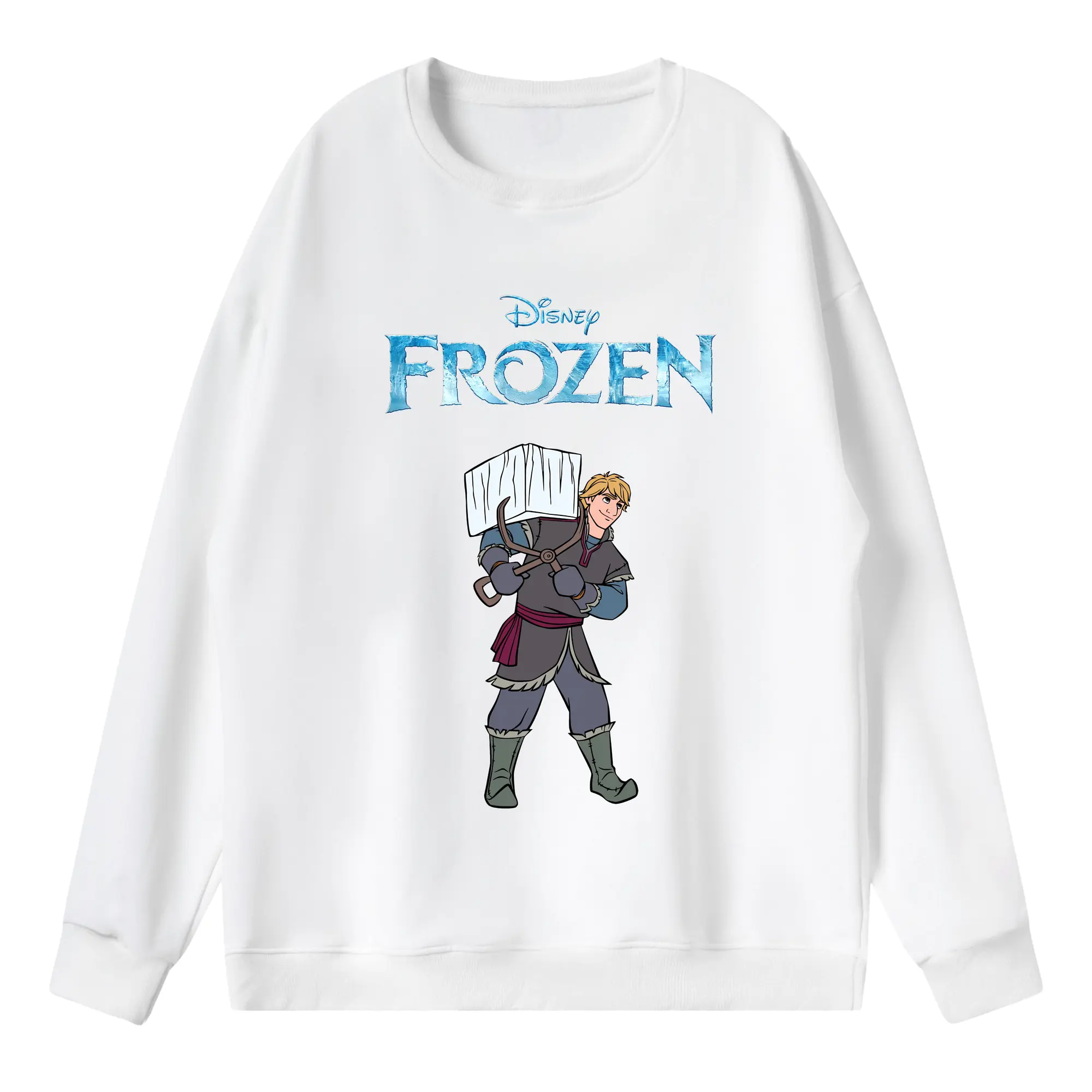 アナと雪の女王(Frozen) グッズ クリストフ(Kristoff) - 薄手 クルーネック スウェット 裏毛260g · ポリエステル 春秋向け カジュアル 男女兼用 · トレーナー デイリー スポーツ 散歩に最適