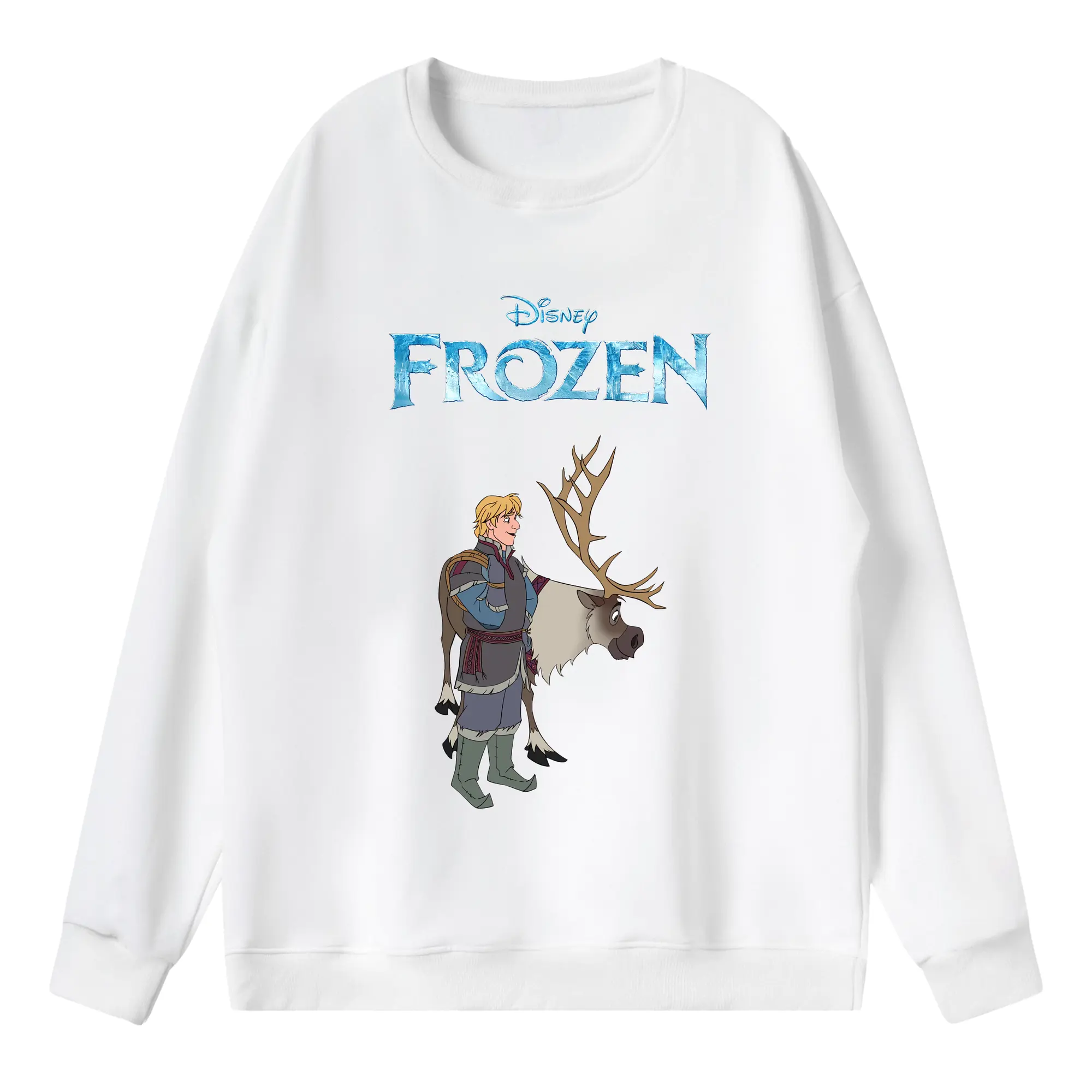 アナと雪の女王(Frozen) グッズ クリストフ(Kristoff) - 薄手 クルーネック スウェット 裏毛260g · ポリエステル 春秋向け カジュアル 男女兼用 · トレーナー デイリー スポーツ 散歩に最適