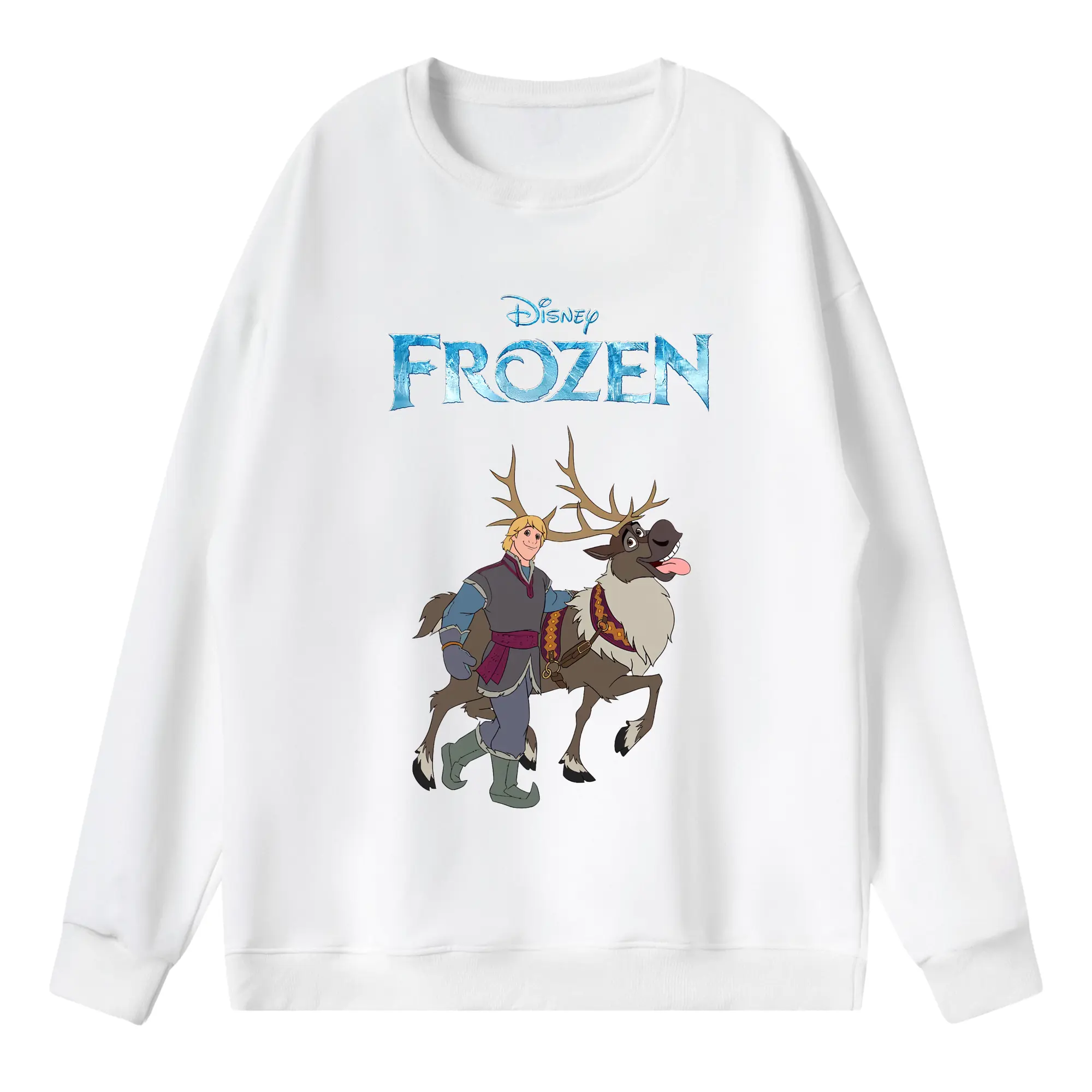 アナと雪の女王(Frozen) グッズ クリストフ(Kristoff) - 薄手 クルーネック スウェット 裏毛260g · ポリエステル 春秋向け カジュアル 男女兼用 · トレーナー デイリー スポーツ 散歩に最適