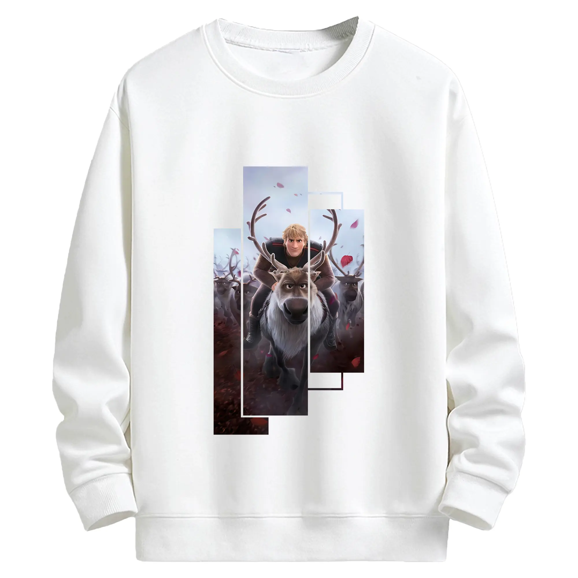 アナと雪の女王(Frozen) グッズ クリストフ(Kristoff) - キッズ クルーネックスウェットシャツ ・ フロントプリント ・ 綿80％ ポリエステル20％ ・ 快適 通学 スポーツ 日常使い お散歩用