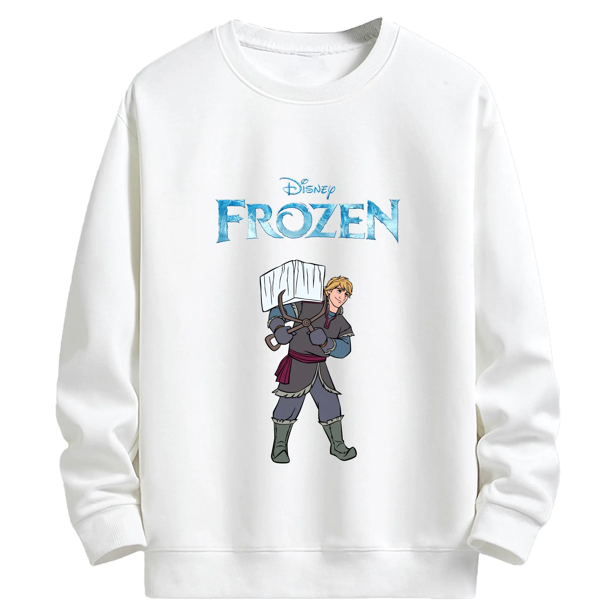 アナと雪の女王(Frozen) グッズ クリストフ(Kristoff) - キッズ クルーネックスウェットシャツ ・ フロントプリント ・ 綿80％ ポリエステル20％ ・ 快適 通学 スポーツ 日常使い お散歩用