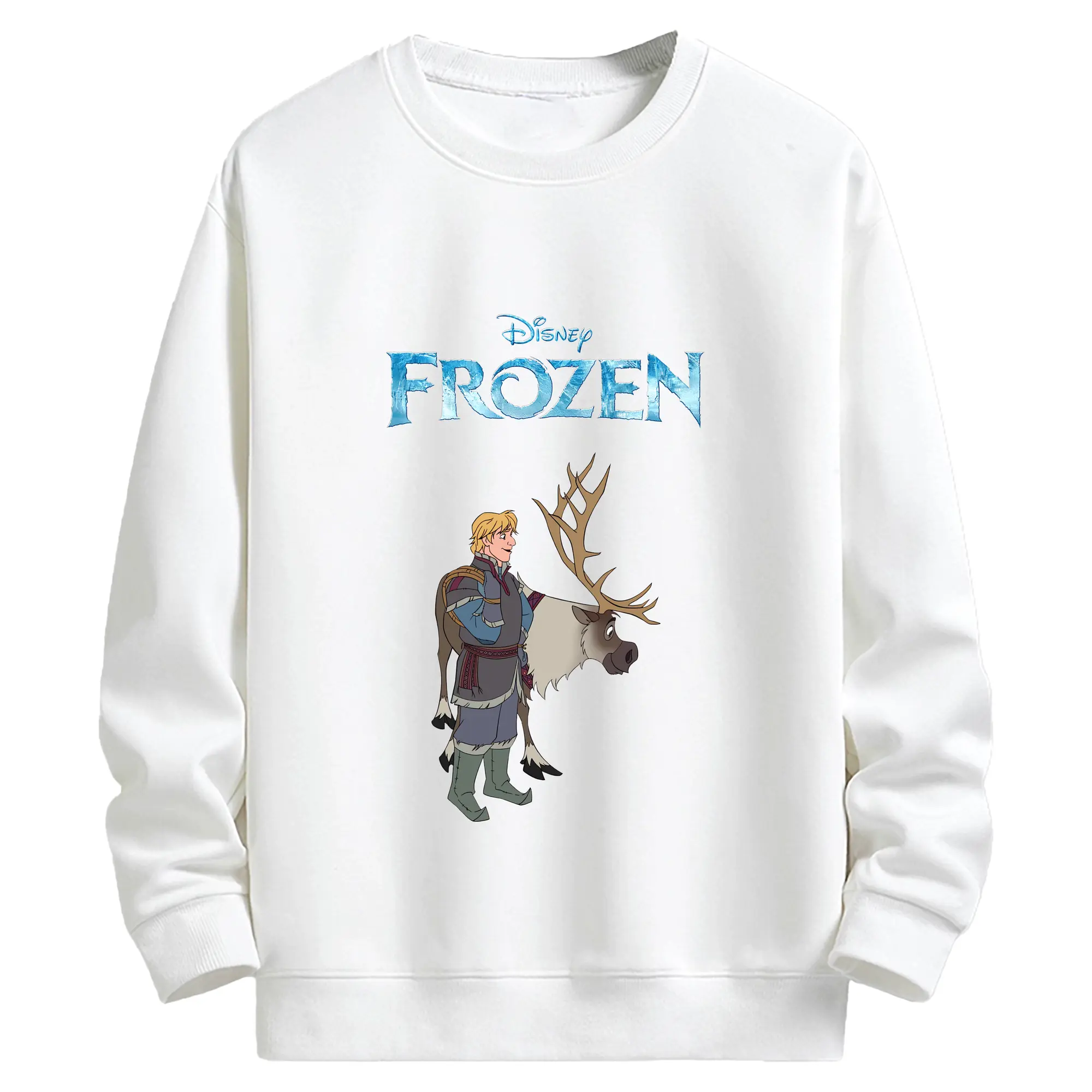 アナと雪の女王(Frozen) グッズ クリストフ(Kristoff) - キッズ クルーネックスウェットシャツ ・ フロントプリント ・ 綿80％ ポリエステル20％ ・ 快適 通学 スポーツ 日常使い お散歩用