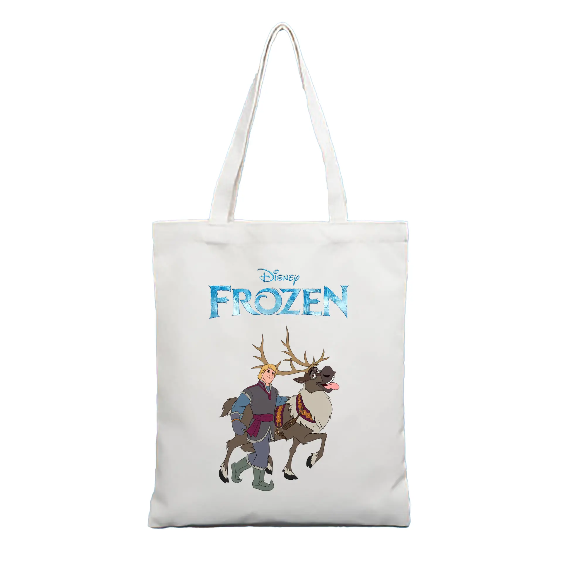 アナと雪の女王(Frozen) グッズ クリストフ(Kristoff) - 縦型キャンバス手提げバッグ（トートバッグ） ・ キャンバス素材 ・ ショッピング用 ・ 軽量 丈夫 お手入れ簡単