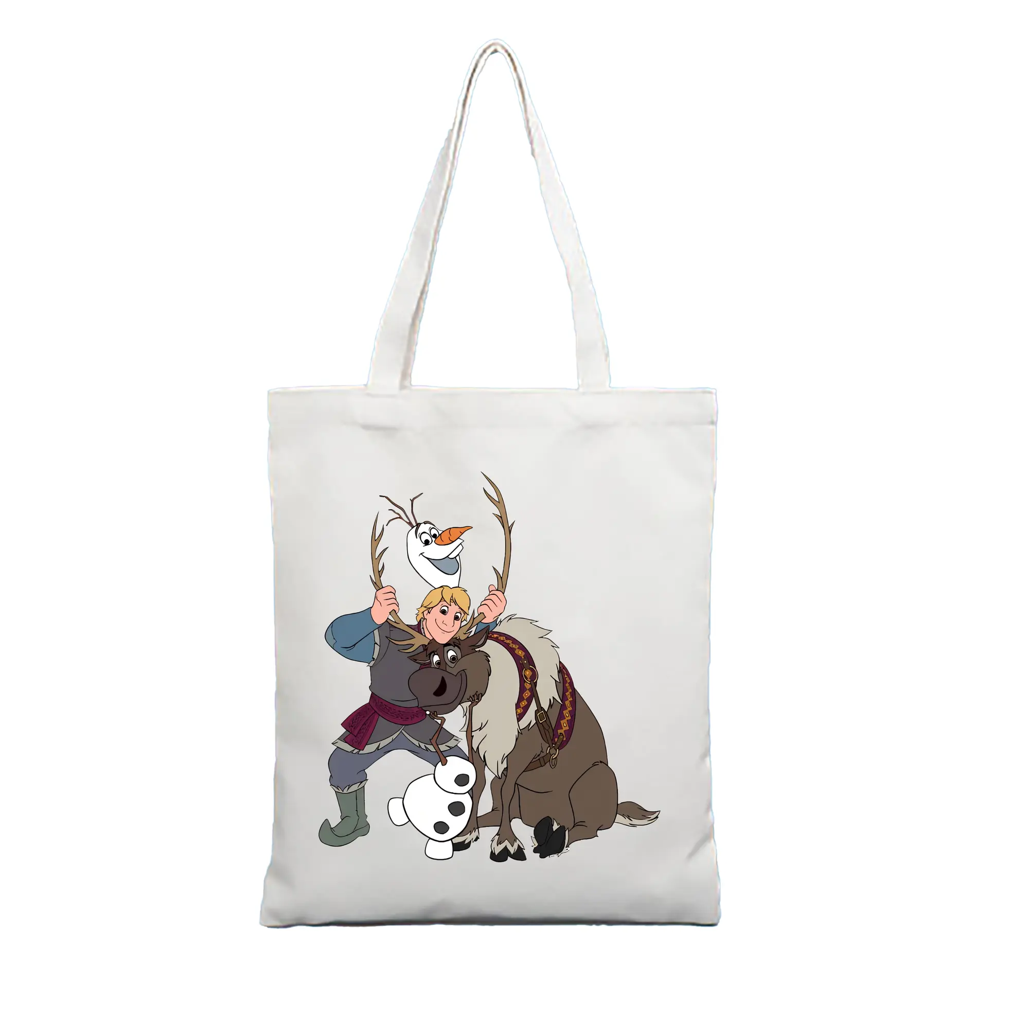 アナと雪の女王(Frozen) グッズ クリストフ(Kristoff) - 縦型キャンバス手提げバッグ（トートバッグ） ・ キャンバス素材 ・ ショッピング用 ・ 軽量 丈夫 お手入れ簡単