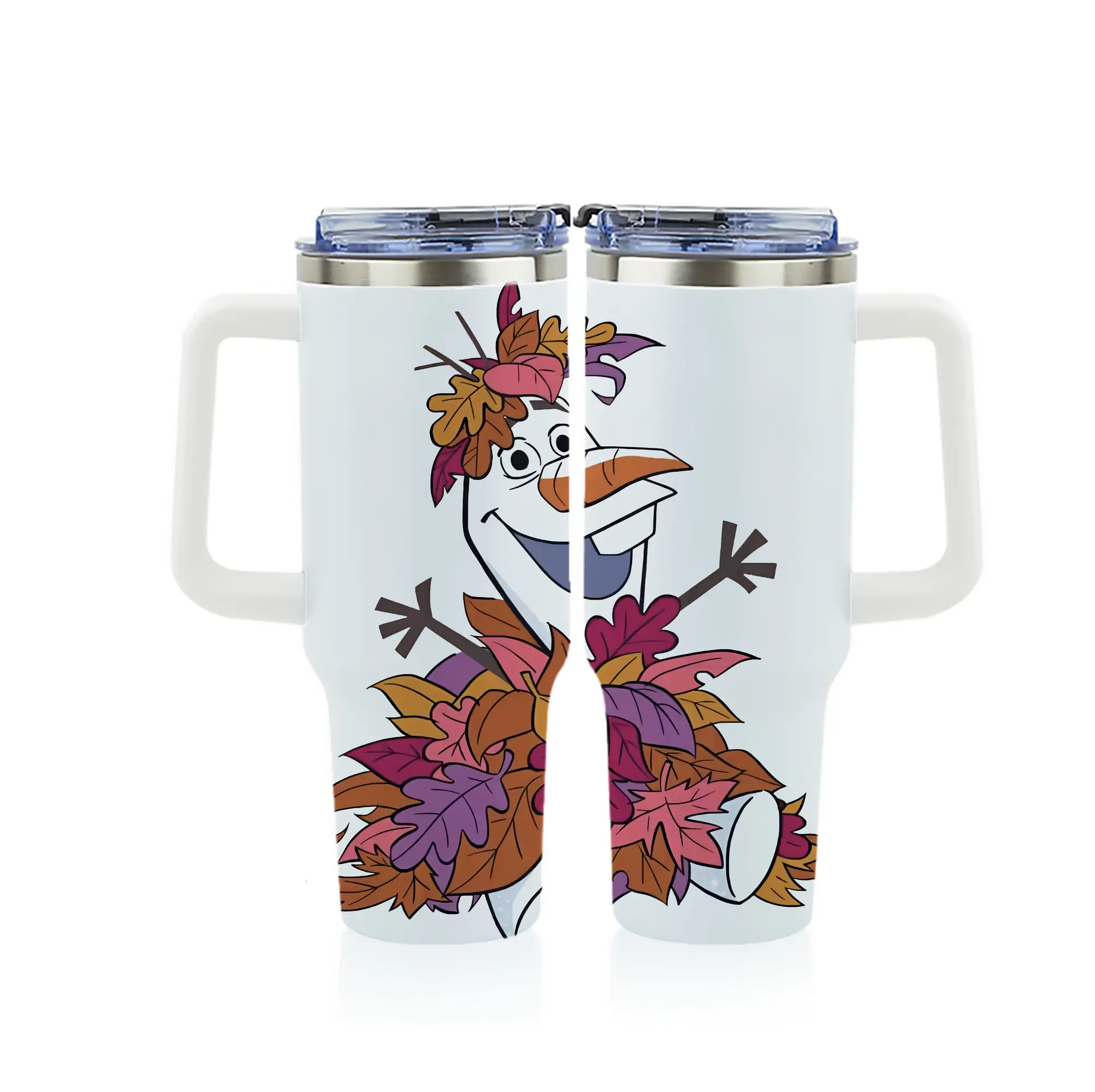 アナと雪の女王(Frozen) グッズ オラフ(Olaf) - 1200mL フルプリント車用タンブラー ・ 304ステンレス 内側 ・ 201ステンレス 外側 ・ 保温 保冷 ・ 通勤 ドライブ アウトドア用