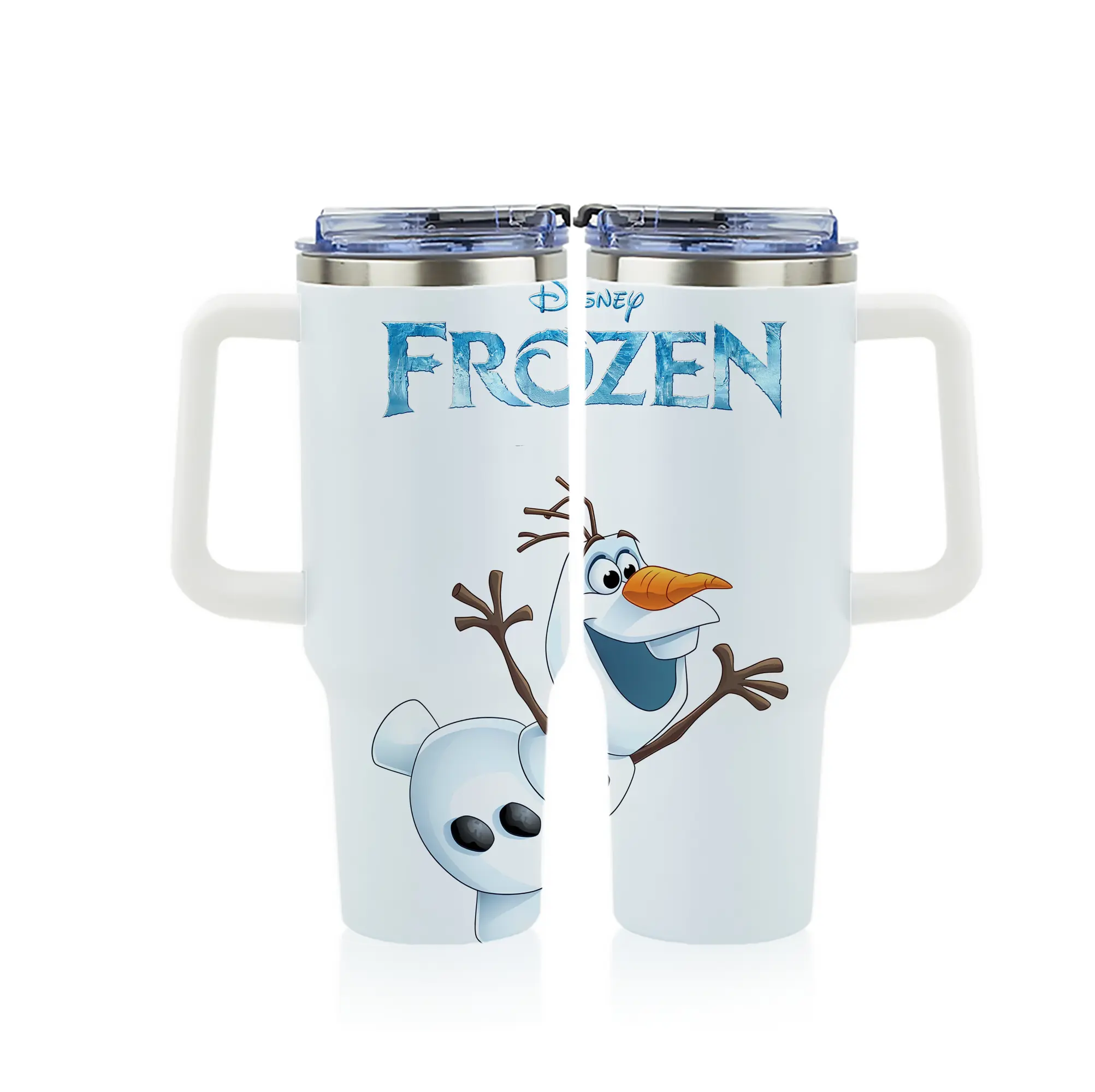 アナと雪の女王(Frozen) グッズ オラフ(Olaf) - 1200mL フルプリント車用タンブラー ・ 304ステンレス 内側 ・ 201ステンレス 外側 ・ 保温 保冷 ・ 通勤 ドライブ アウトドア用