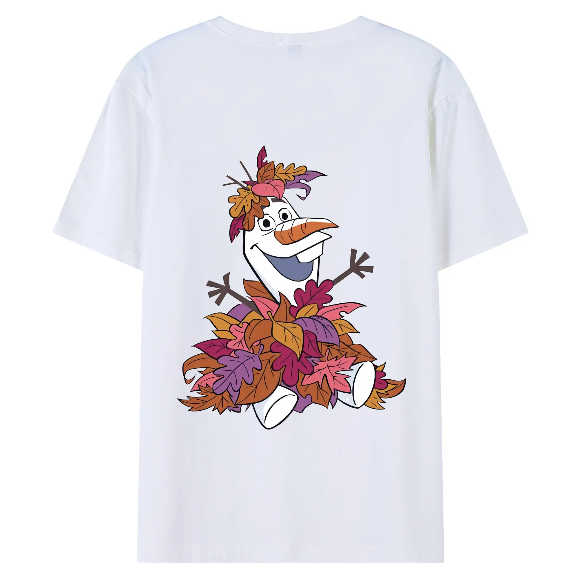 アナと雪の女王(Frozen) グッズ オラフ(Olaf) - 綿100％ 半袖Tシャツ ・ バックプリント ・ 快適 通気性 ・ 日常使い 散歩 スポーツ用