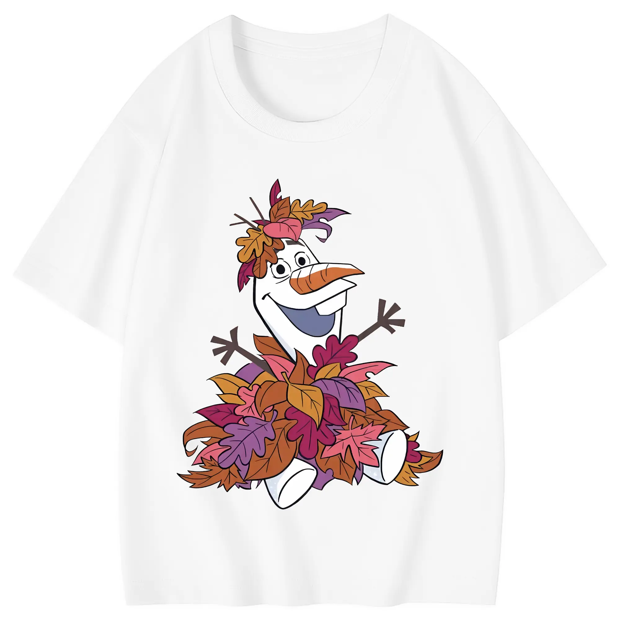 アナと雪の女王(Frozen) グッズ オラフ(Olaf) - 綿100％ キッズTシャツ ・ フロントプリント ・ 快適 通気性 ・ スポーツ カジュアル 散歩用