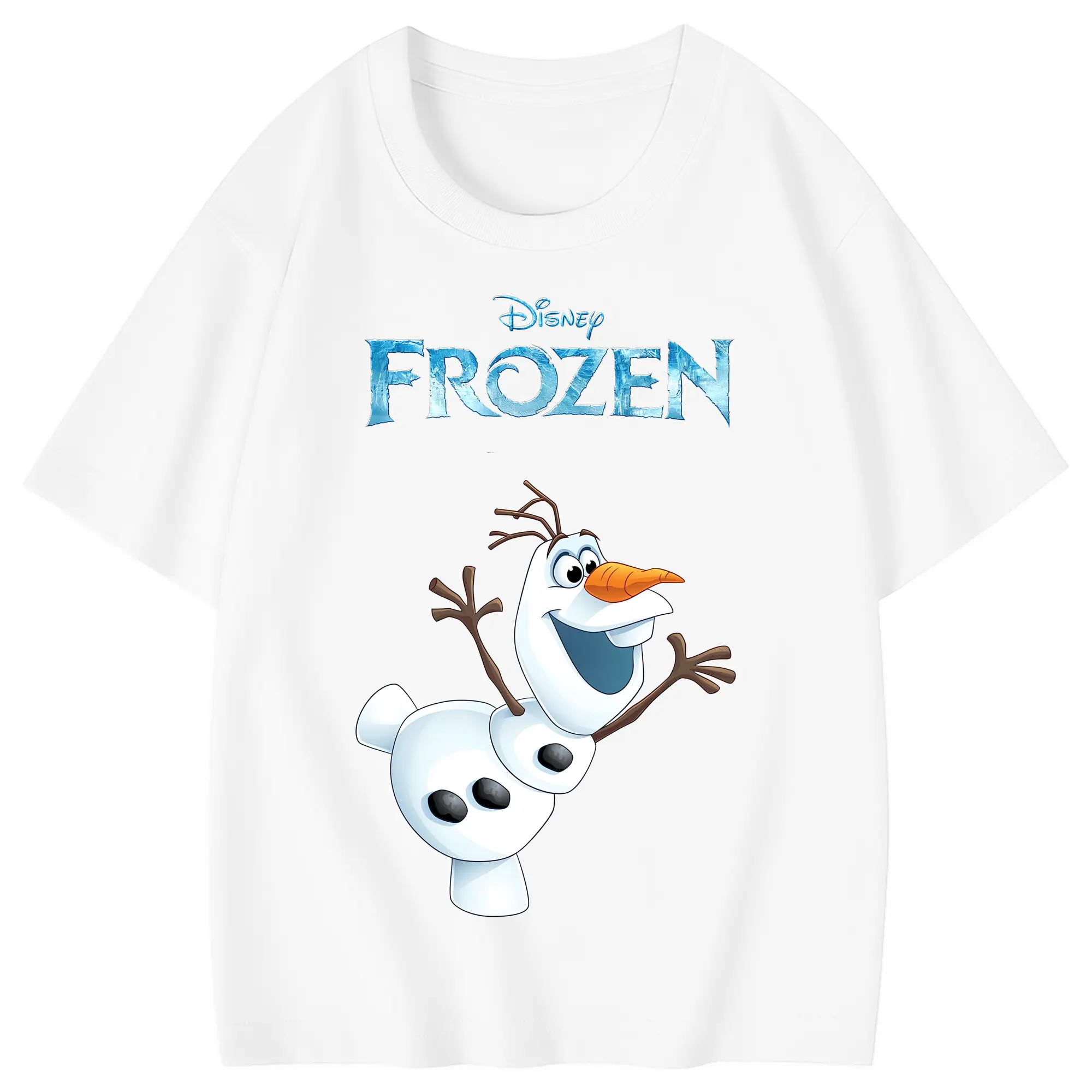 アナと雪の女王(Frozen) グッズ オラフ(Olaf) - 綿100％ キッズTシャツ ・ フロントプリント ・ 快適 通気性 ・ スポーツ カジュアル 散歩用