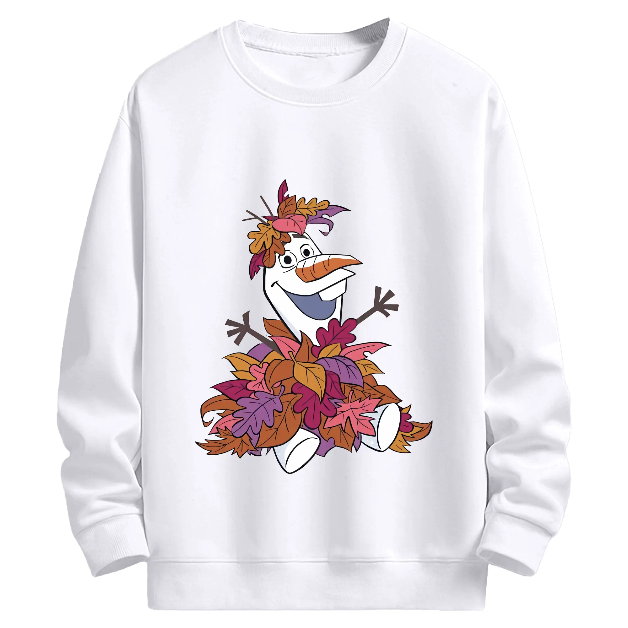 アナと雪の女王(Frozen) グッズ オラフ(Olaf) - 高品質 クルーネック スウェット ・ コットン59％ ポリエステル41％ ・ ユニセックス 長袖 トレーナー ・ カジュアル デイリー スポーツ 散歩用